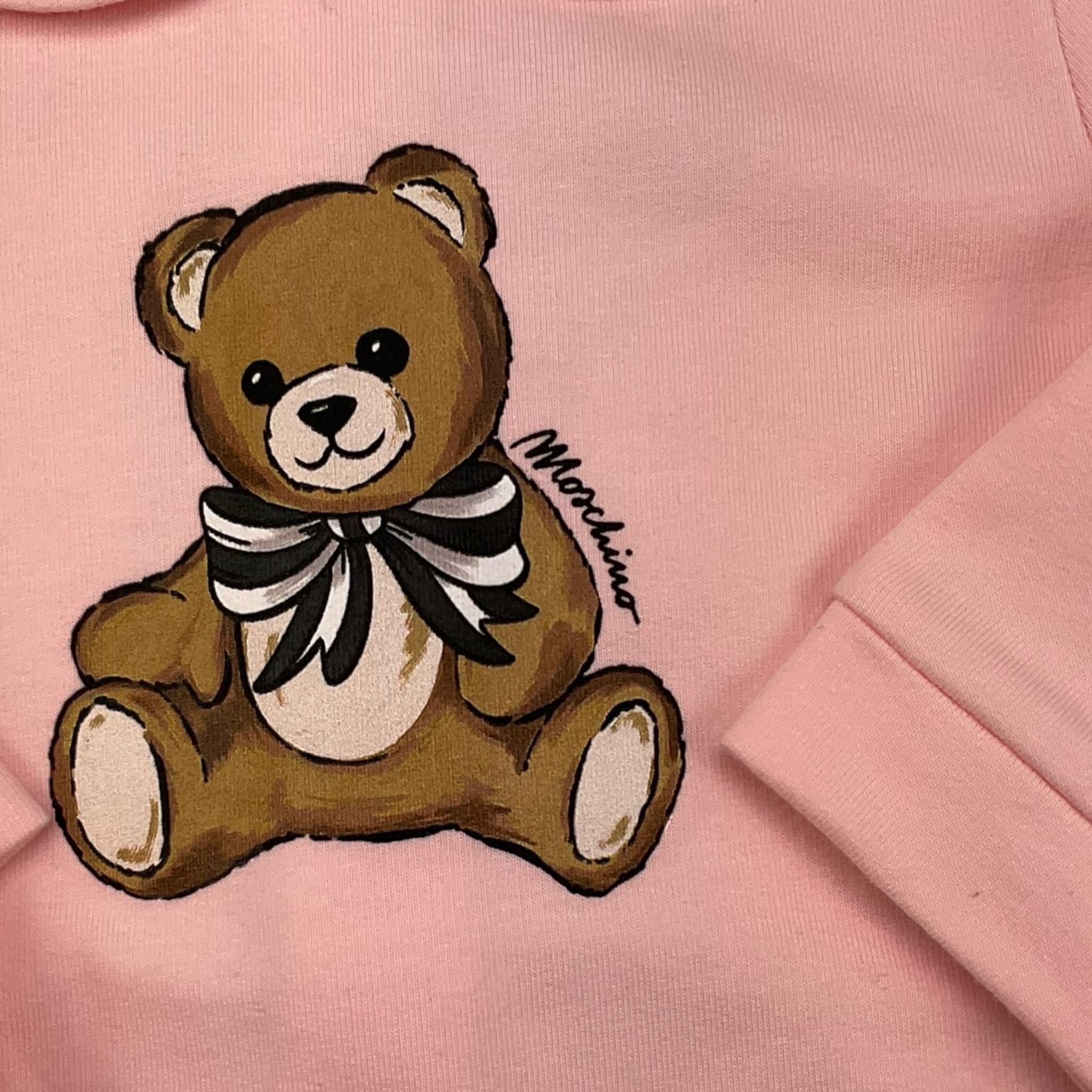 MOSCHINO set tutina tinta unita con bavetta Rosa per Neonata MDY01A ROSA MOSCHINO