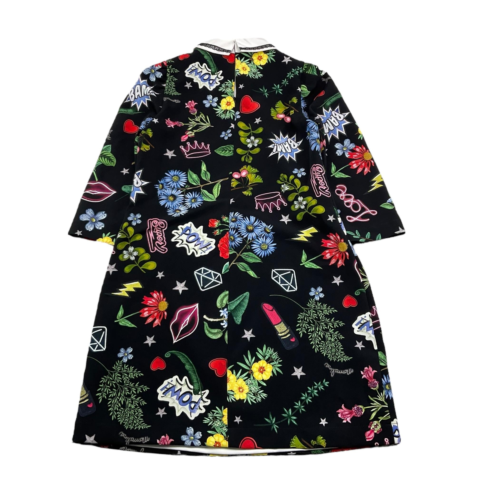 MONNALISA abit mezza manica tinta unita fantasia floreale Nero per Bambina 414917 NERO MONNALISA