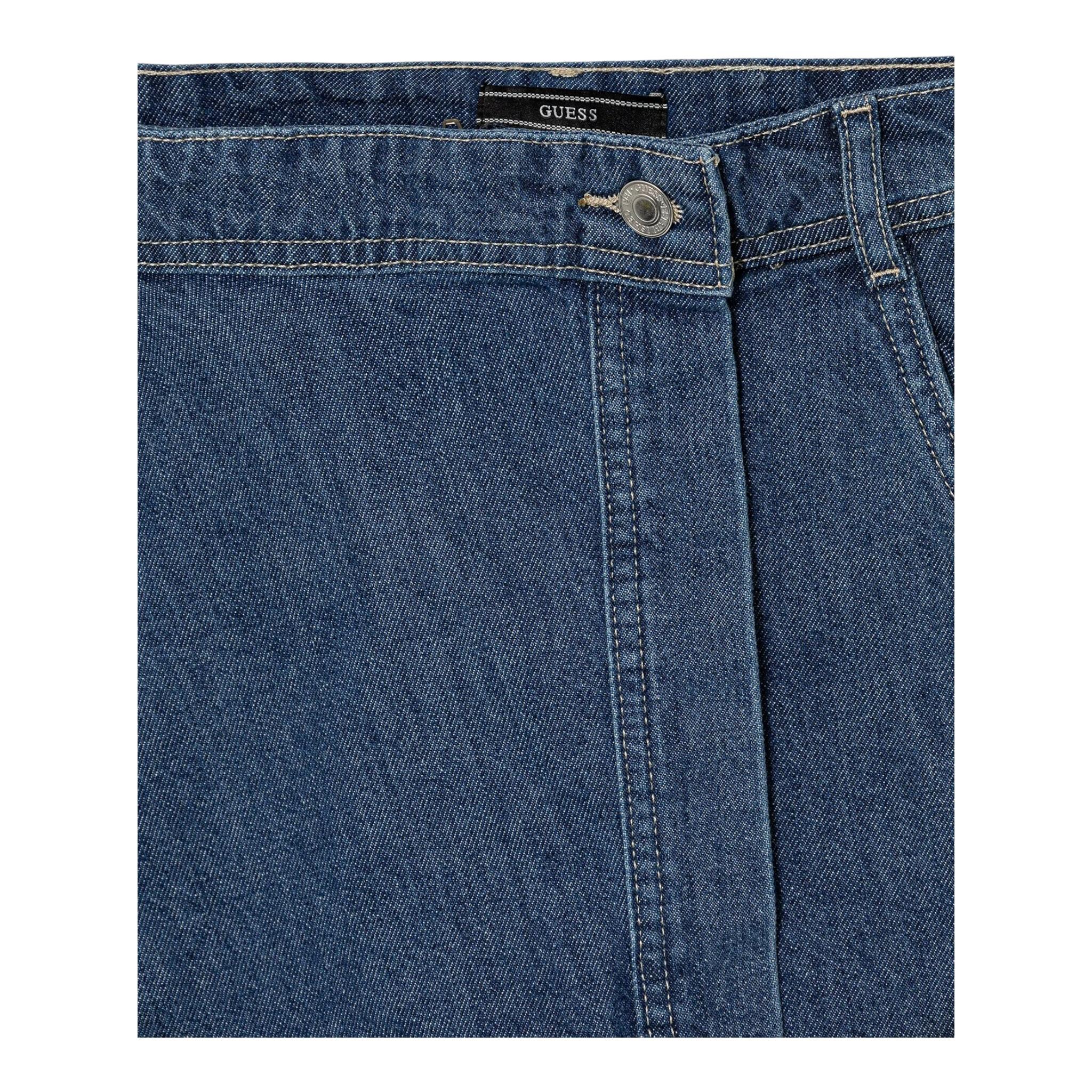GUESS short in denim tinta unita con logo Blu per Bambina J4YD18D45E0X BLU GUESS