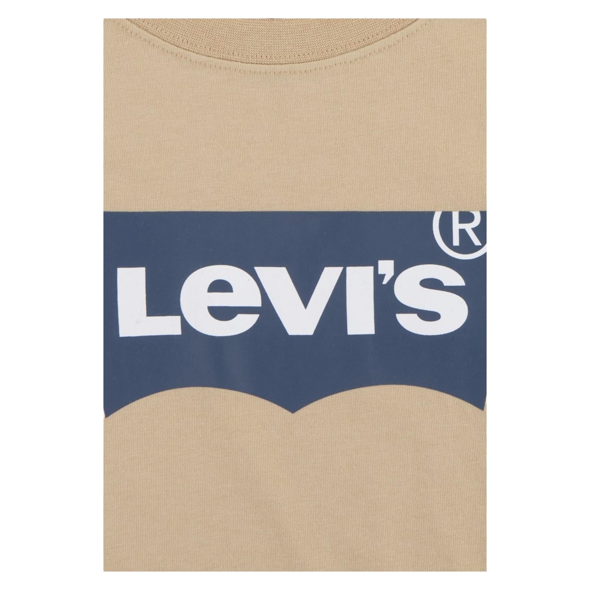 LEVI'S shirt girocollo tinta unita con stampa logo Beige per Bambino 9E8646 BEIGE LEVI'S