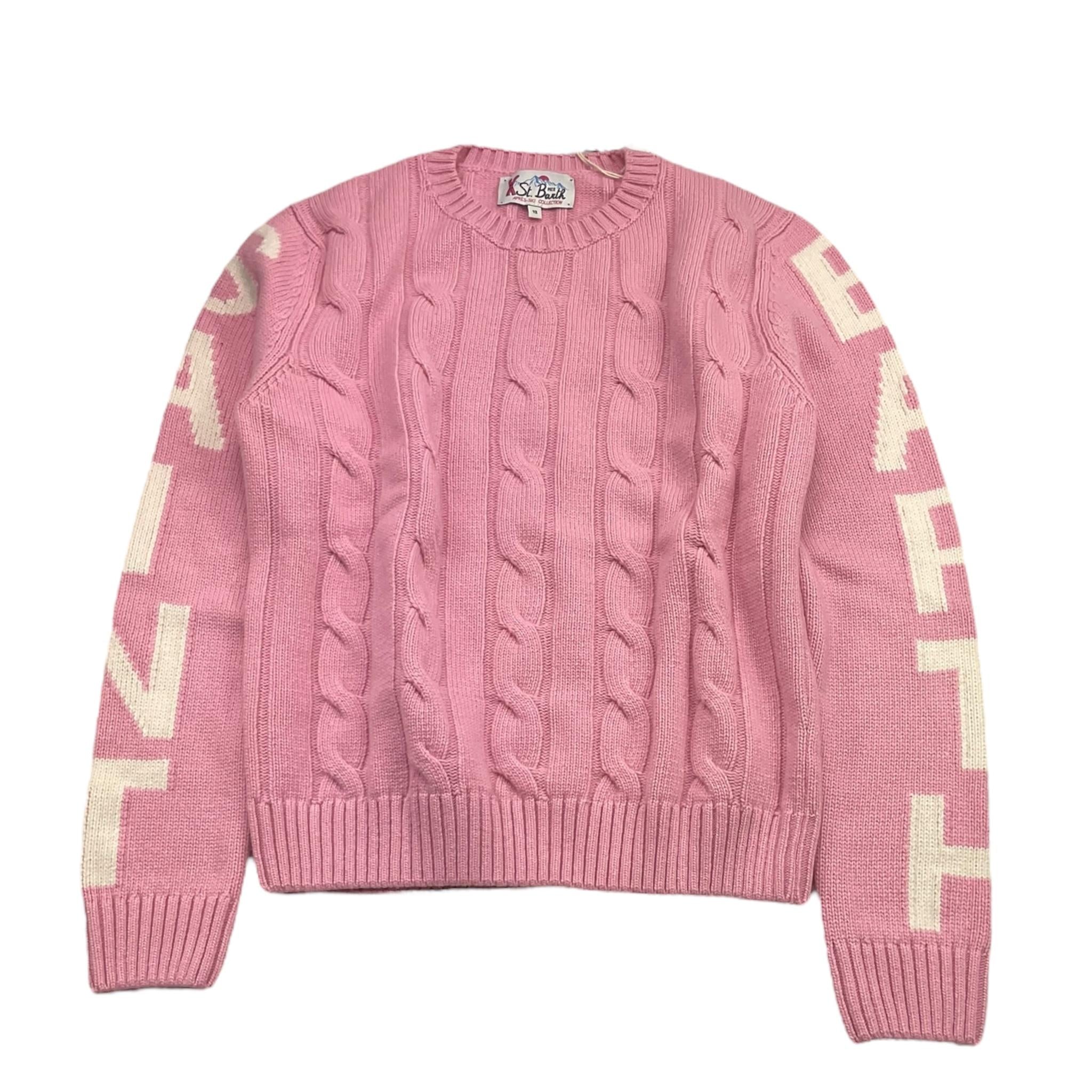 SAINT BARTH maglia girocollo tinta unita con stampa Rosa per Bambina MALM001 ROSA SAINT BARTH