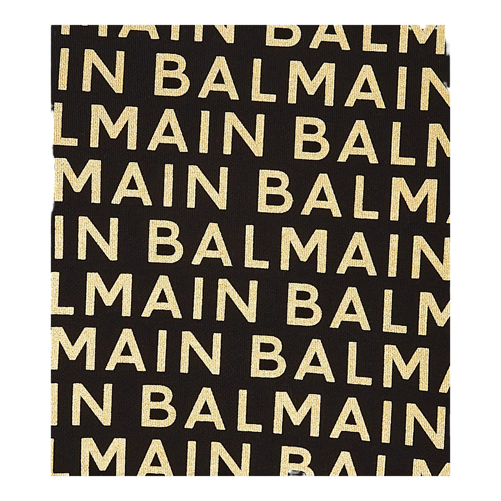 BALMAIN felpa chiusa girocollo tinta unita cn loghi Nero per Bambino BT4R00 NERO BALMAIN