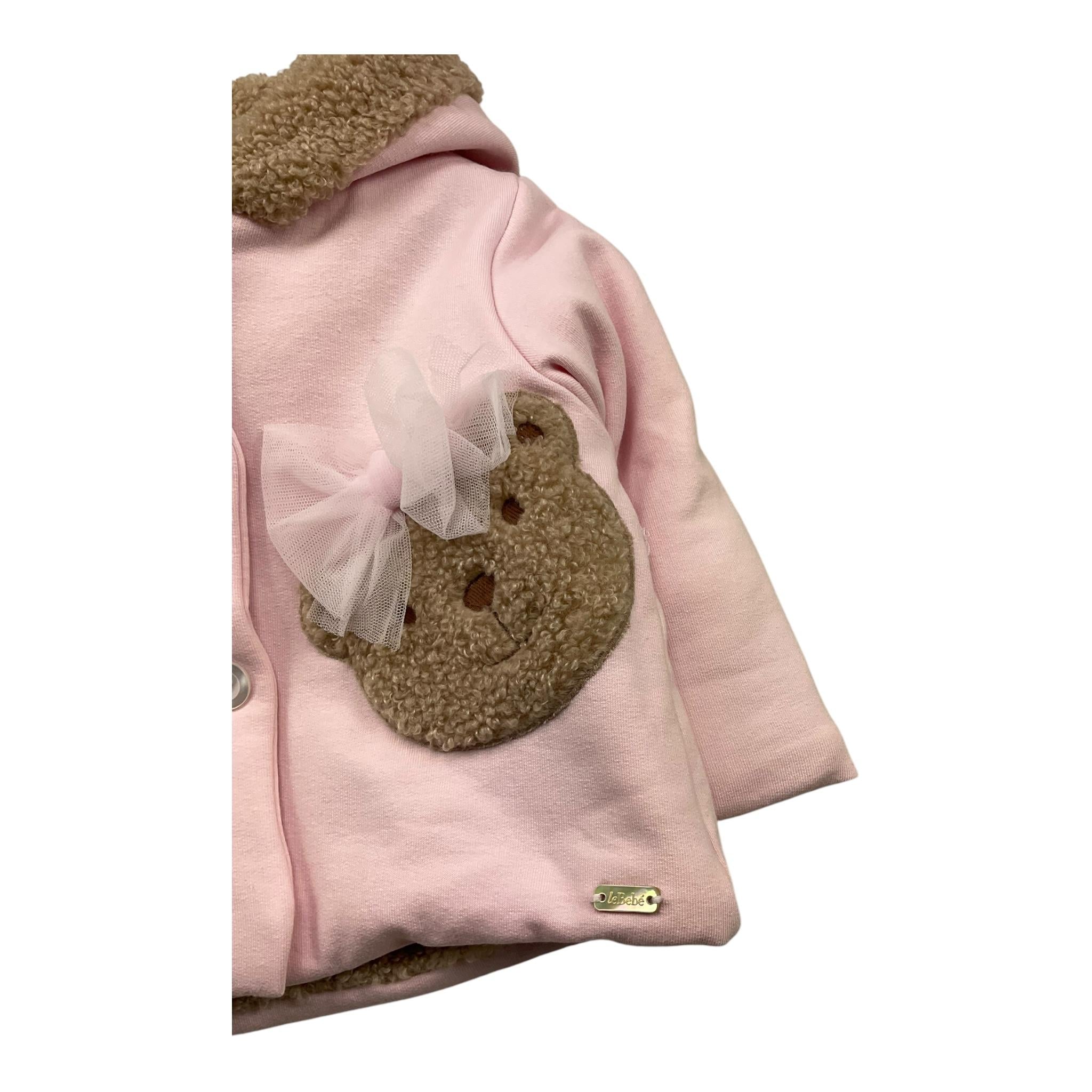LE BEBE' cappotto tinta unita con cappuccio e pelliccia interna Rosa per Neonata LBG6019 ROSA LE BEBE'