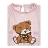 MONNALISA maglia girocollo tinta unita con ricamo orso Rosa per Neonata 39B614 ROSA MONNALISA