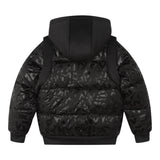 DKNY giubbino tinta unita cn cappuccio e loghi Nero per Bambino D60200 NERO DKNY