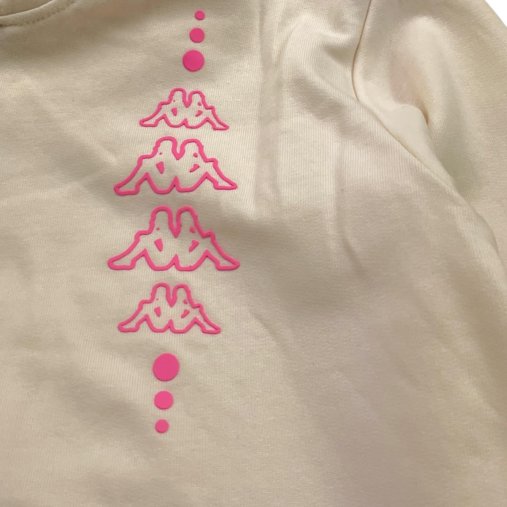 KAPPA felpa tinta unita con zip e cappuccio Panna per Bambina 381Z8JW PANNA KAPPA