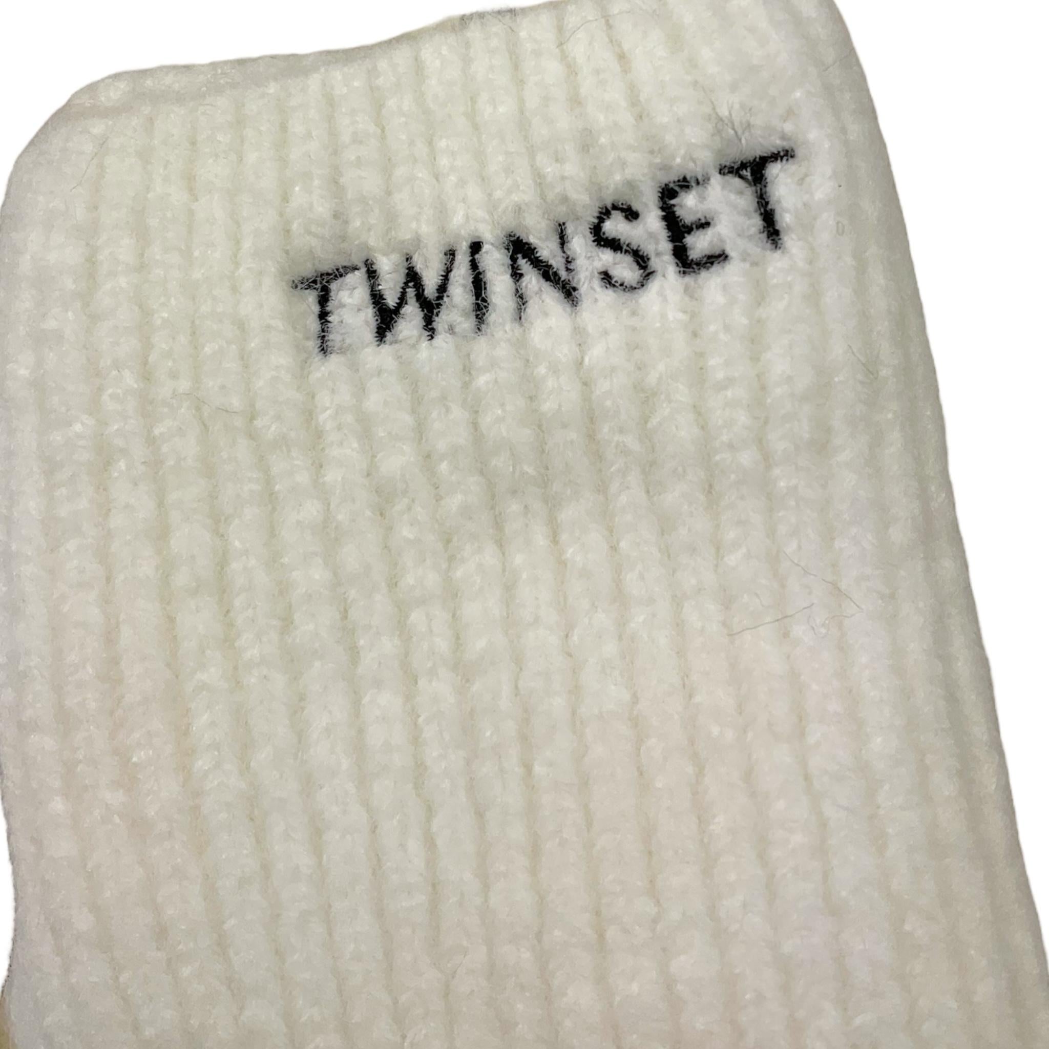 TWINSET guanti tinta unita con logo Bianco per Bambina 242GJ5054 BIANCO TWINSET