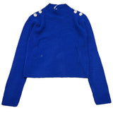 GENNY PRINCESS maglia mezzo collo tinta unita Cobalto per Bambina YFMA006 COBALTO GENNY PRINCESS