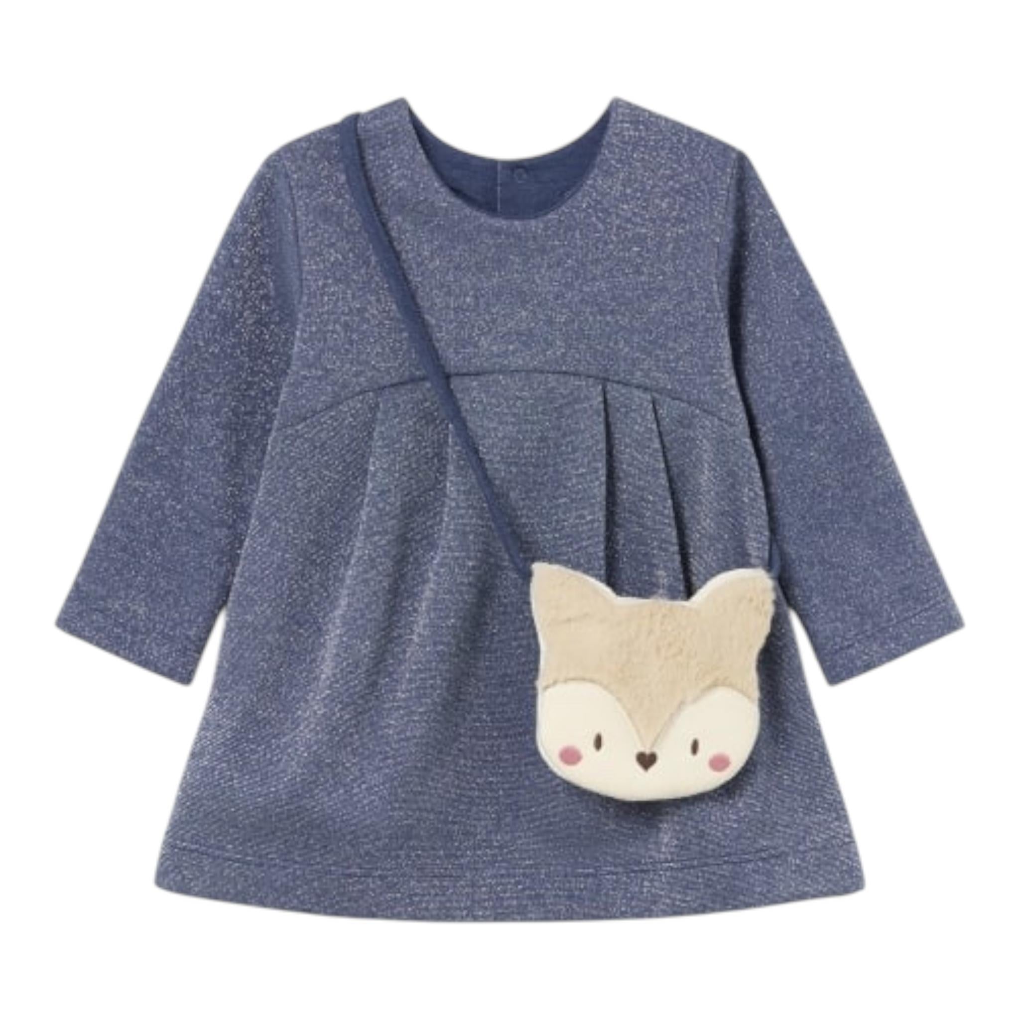 MAYORAL abito tinta unita con pochette girocollo Blu per Bambina 2915 BLU MAYORAL