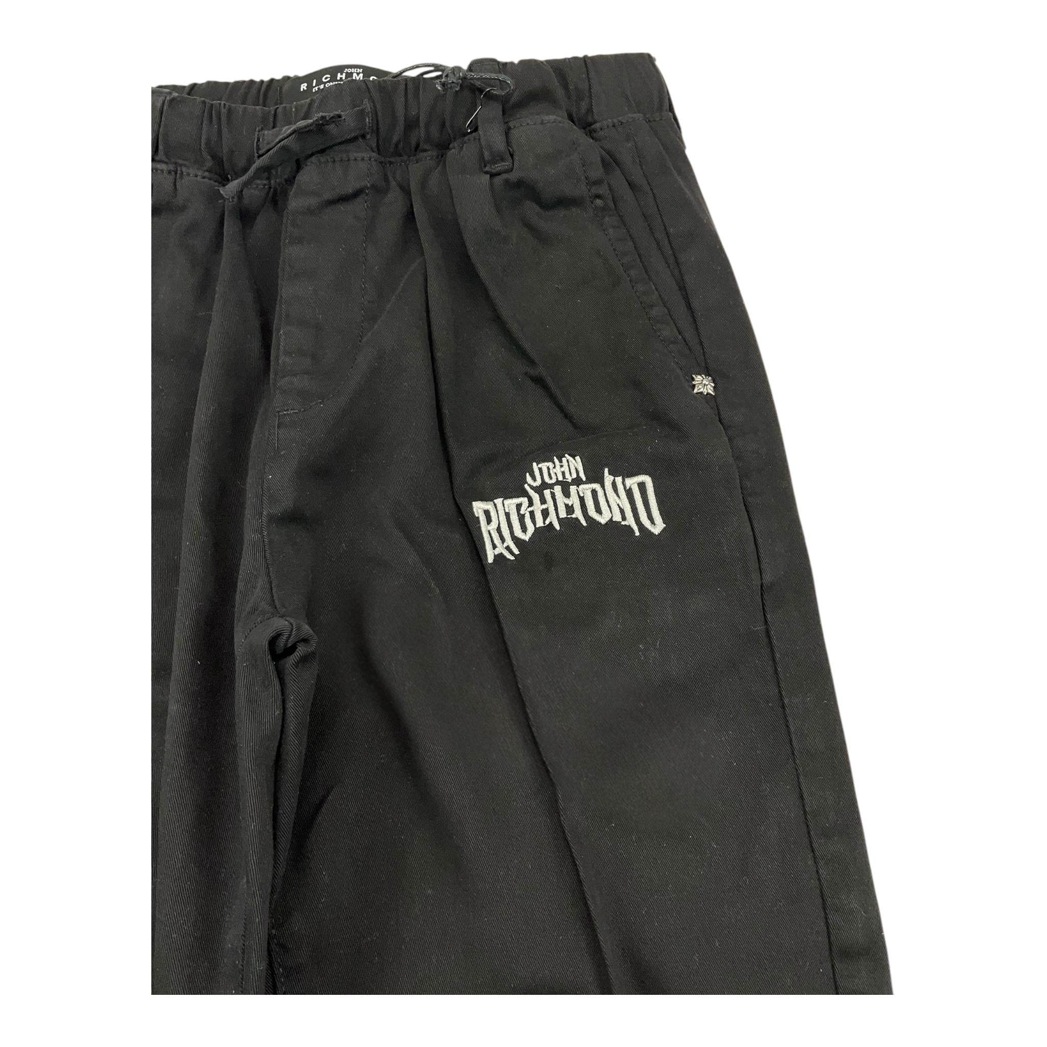 JOHN RICHMOND pantalone tinta unita con elastico in vita Nero per Bambino RBA24076PA NERO JOHN RICHMOND