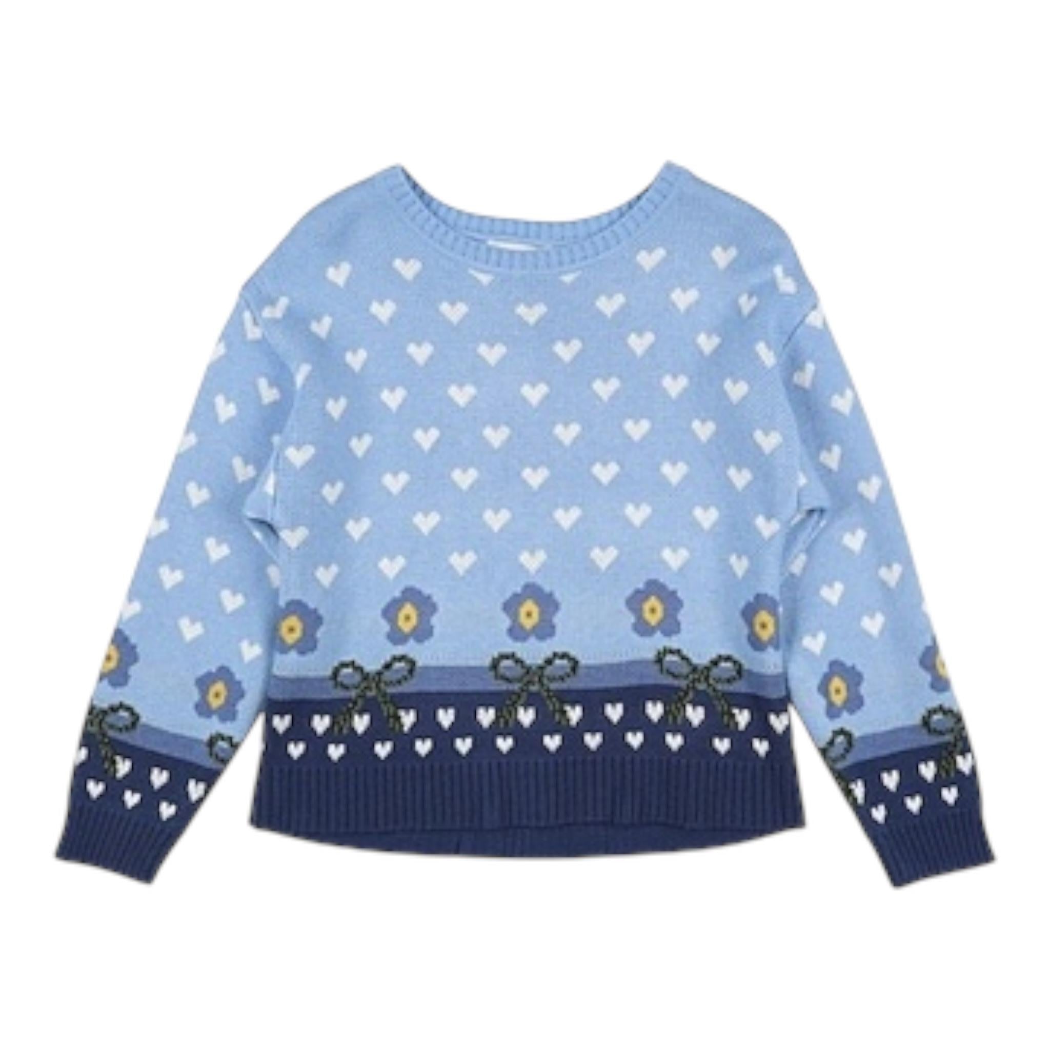 MONNALISA maglia tinta unita con fantasia Azzurro per Bambina 19B613 AZZURRO MONNALISA