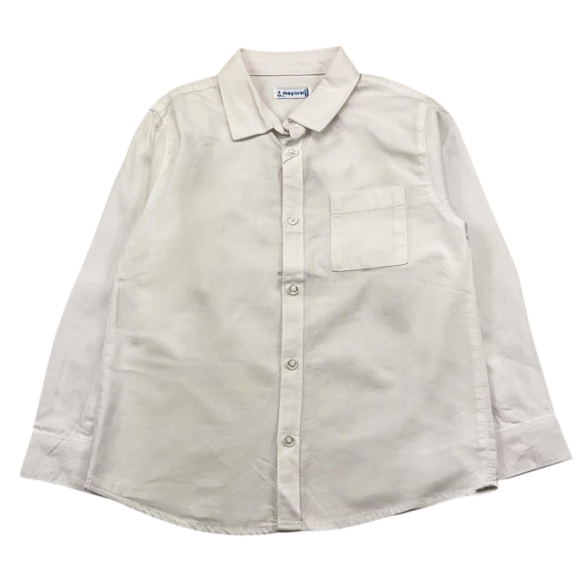 MAYORAL camicia manica lunga tinta unita con bottoni Bianco per Bambino 146X BIANCO MAYORAL