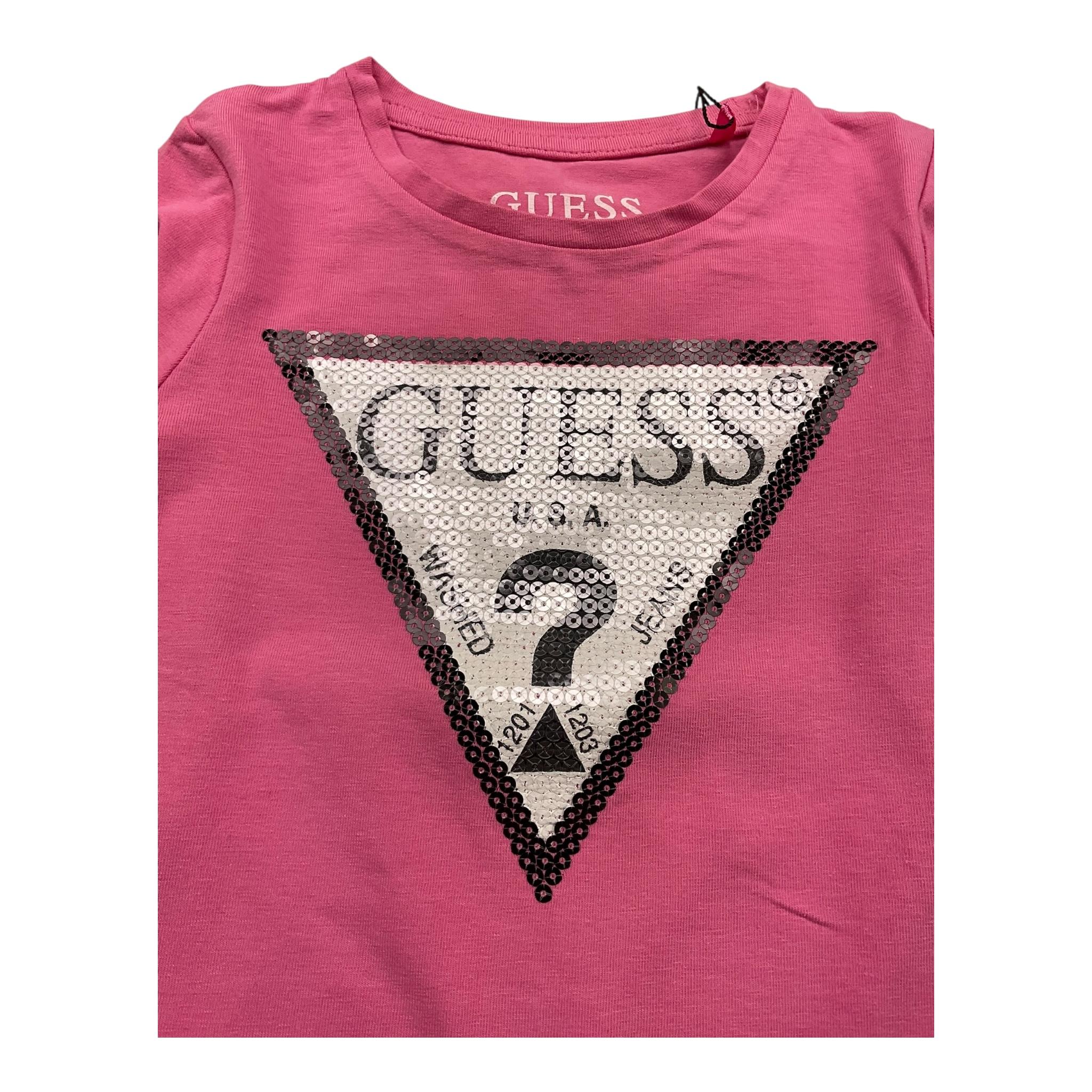 GUESS shirt girocollo tinta unita con rouches Rosa per Neonata K2BI23K6YW1 ROSA GUESS