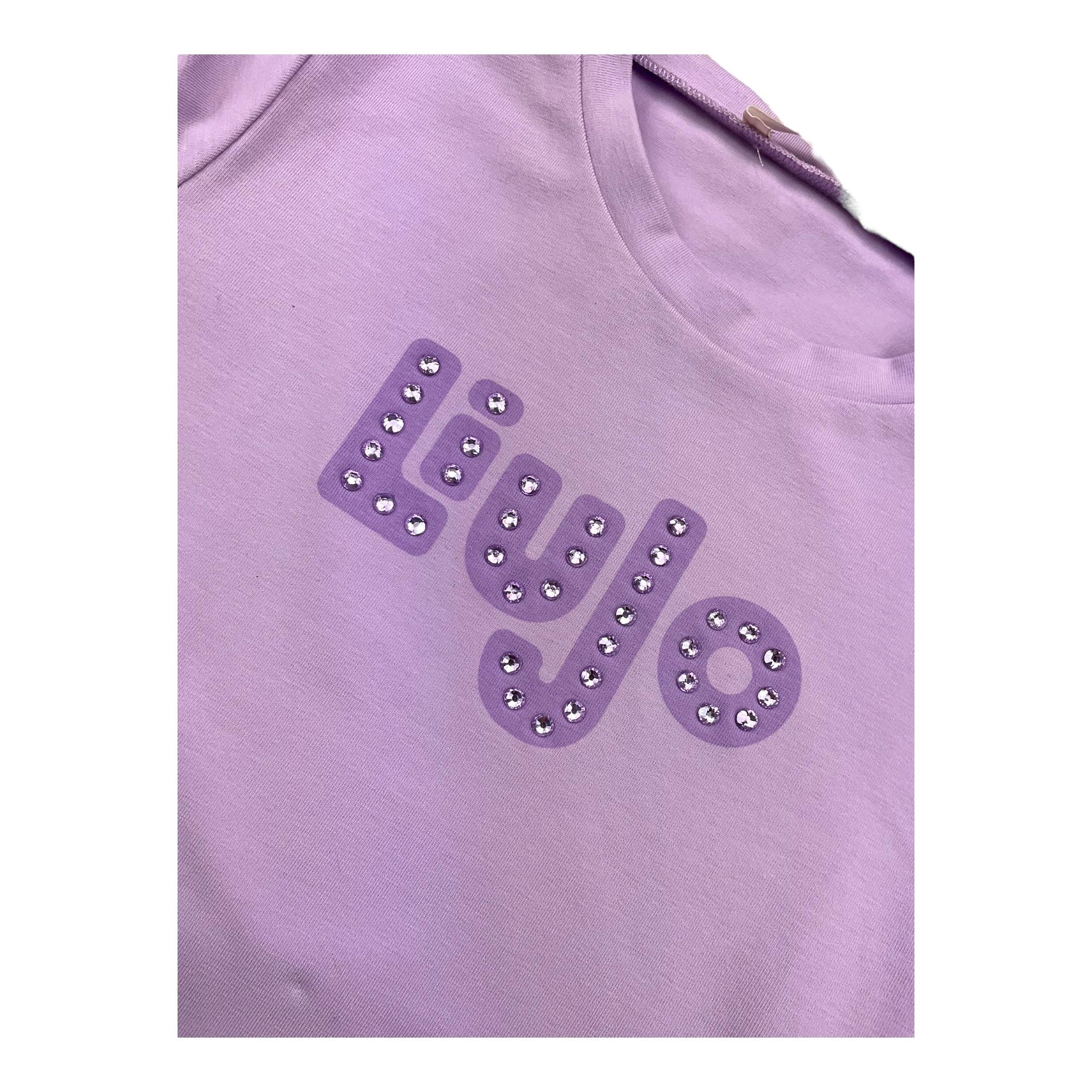 LIU JO shirt girocollo tinta unita con stampa Lilla per Bambina KF4090 LILLA LIU JO