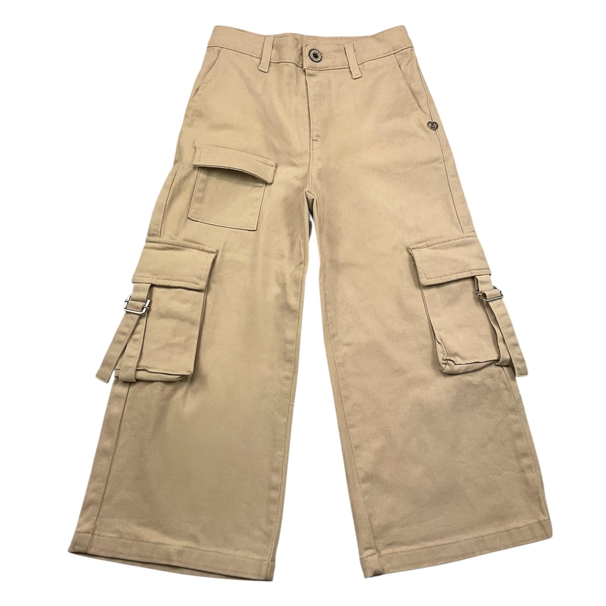 PLEASE pantalone tinta unita modello palazz Beige per Bambina PHV5132G66 BEIGE PLEASE