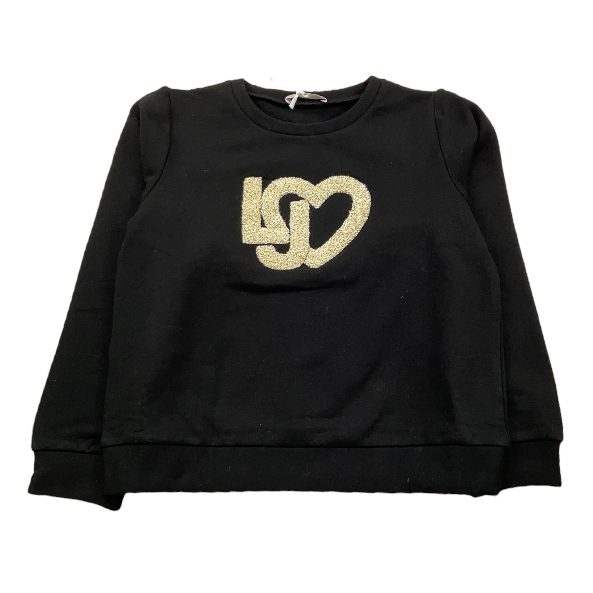 LIU JO felpa chiusa girocollo tint unita con stampa logo Nero per Bambina KF4025XX NERO LIU JO