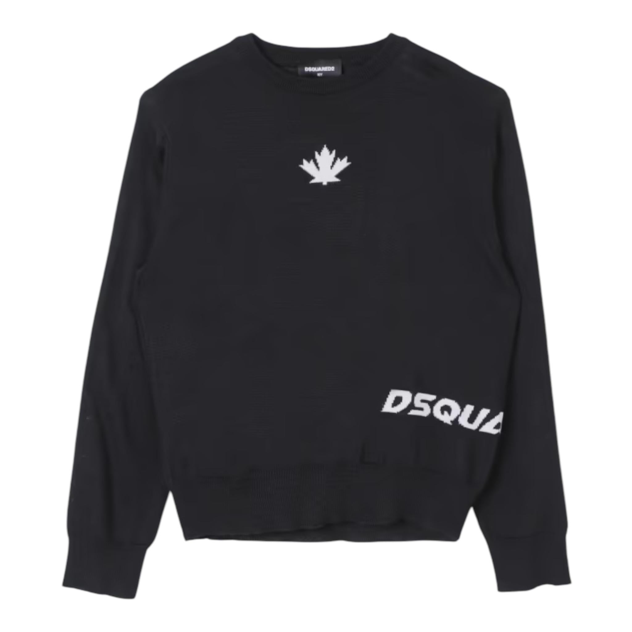 DSQUARED2 maglia tinta unita girocollo con stampa Nero per Bambino DQ2453 NERO DSQUARED2