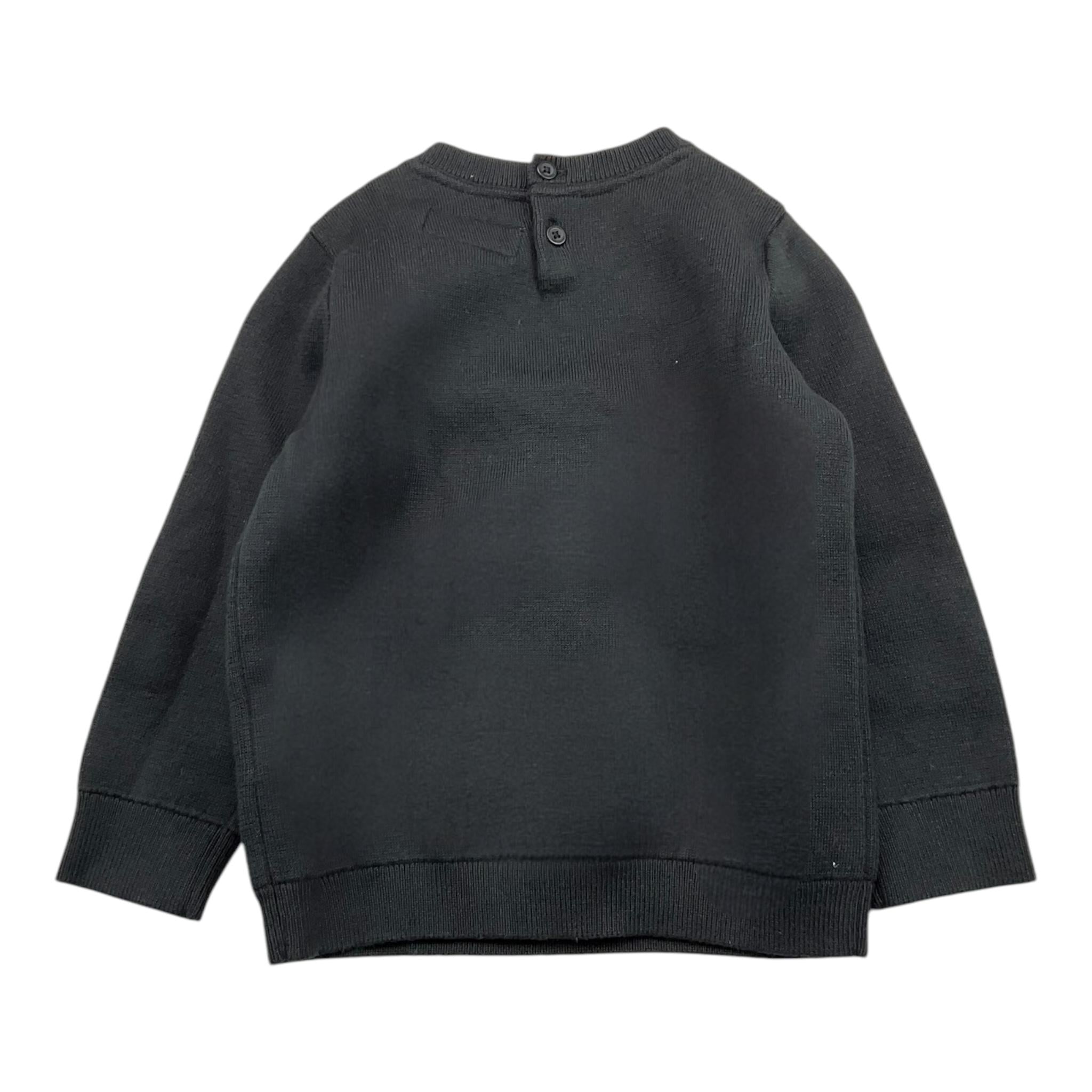 CALVIN KLEIN felpa girocollo tinta unita con stampa Nero per Neonato N00234 NERO CALVIN KLEIN