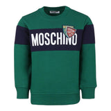 MOSCHINO felpa chiusa girocollo bicolore Verde/blu per Neonato MUF05G VERDE/BLU MOSCHINO