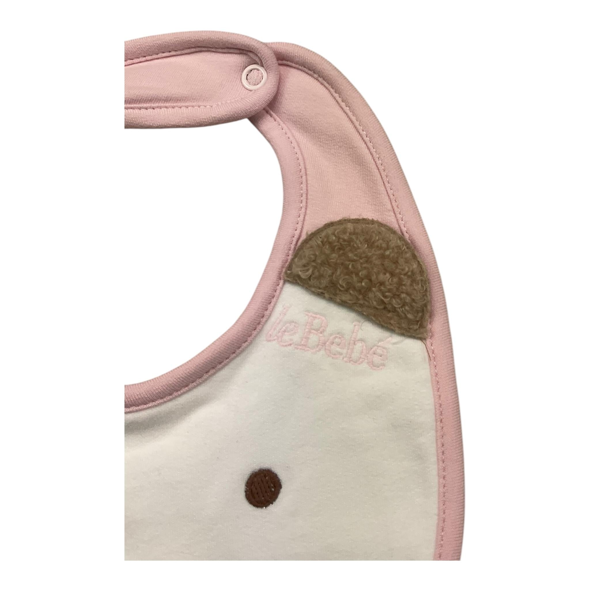 LE BEBE' bavetta tinta unita con stampa orso Bianco per Neonata LBG6021 BIANCO LE BEBE'
