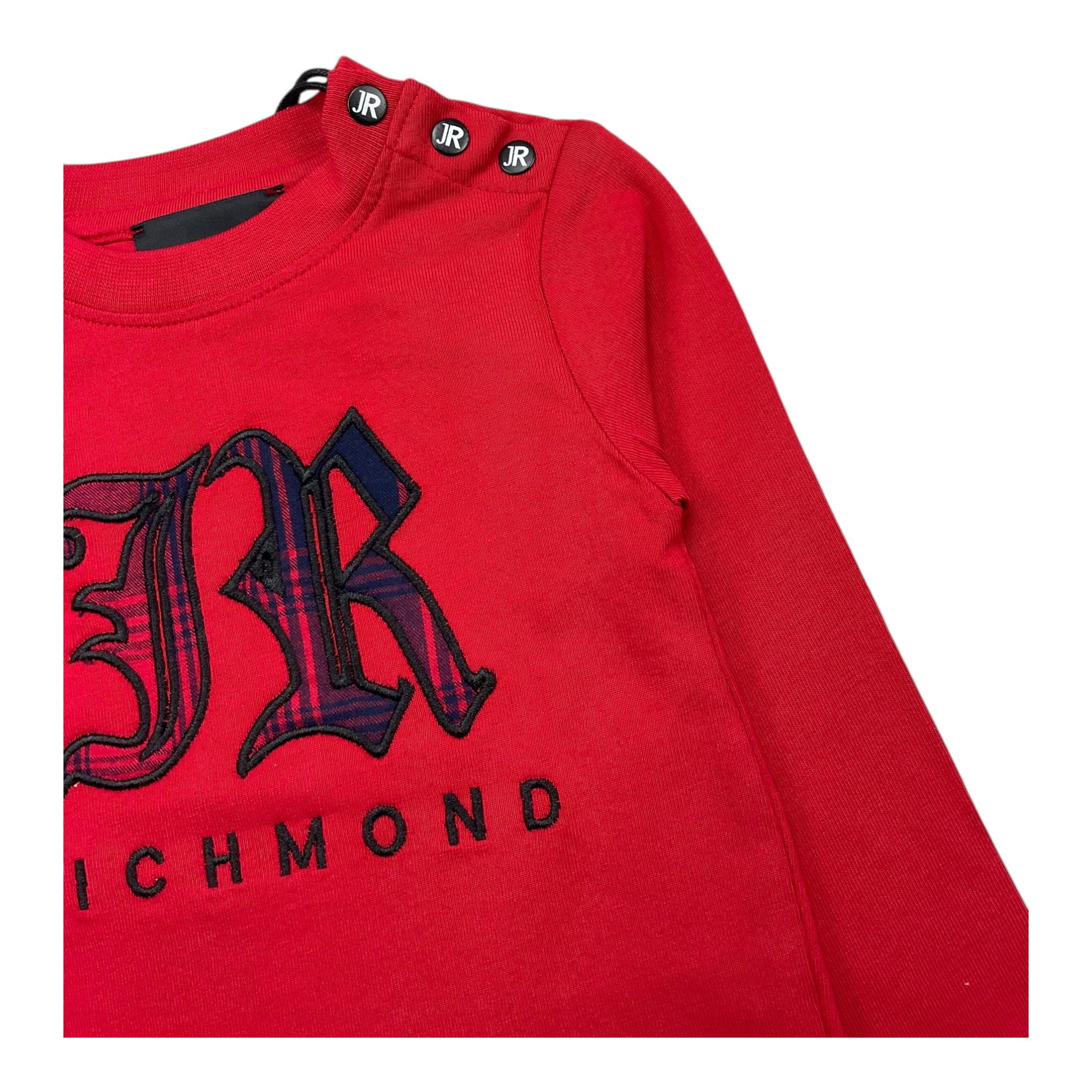 JOHN RICHMOND shirt girocollo tinta unita con stampa in contrasto Rosso per Neonato RIA25035TS ROSSO JOHN RICHMOND