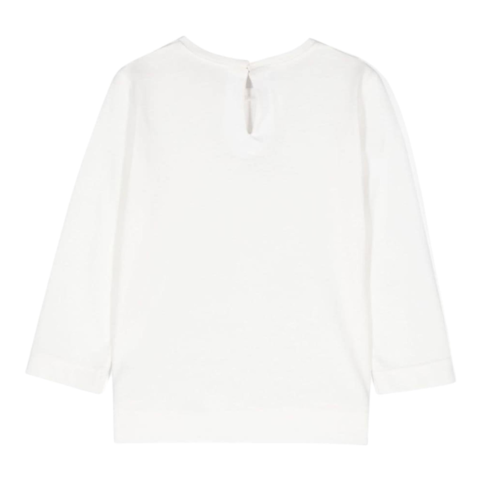 MONNALISA shirt girocollo tinta unita con stampa Bianco per Neonata 39D614 BIANCO MONNALISA