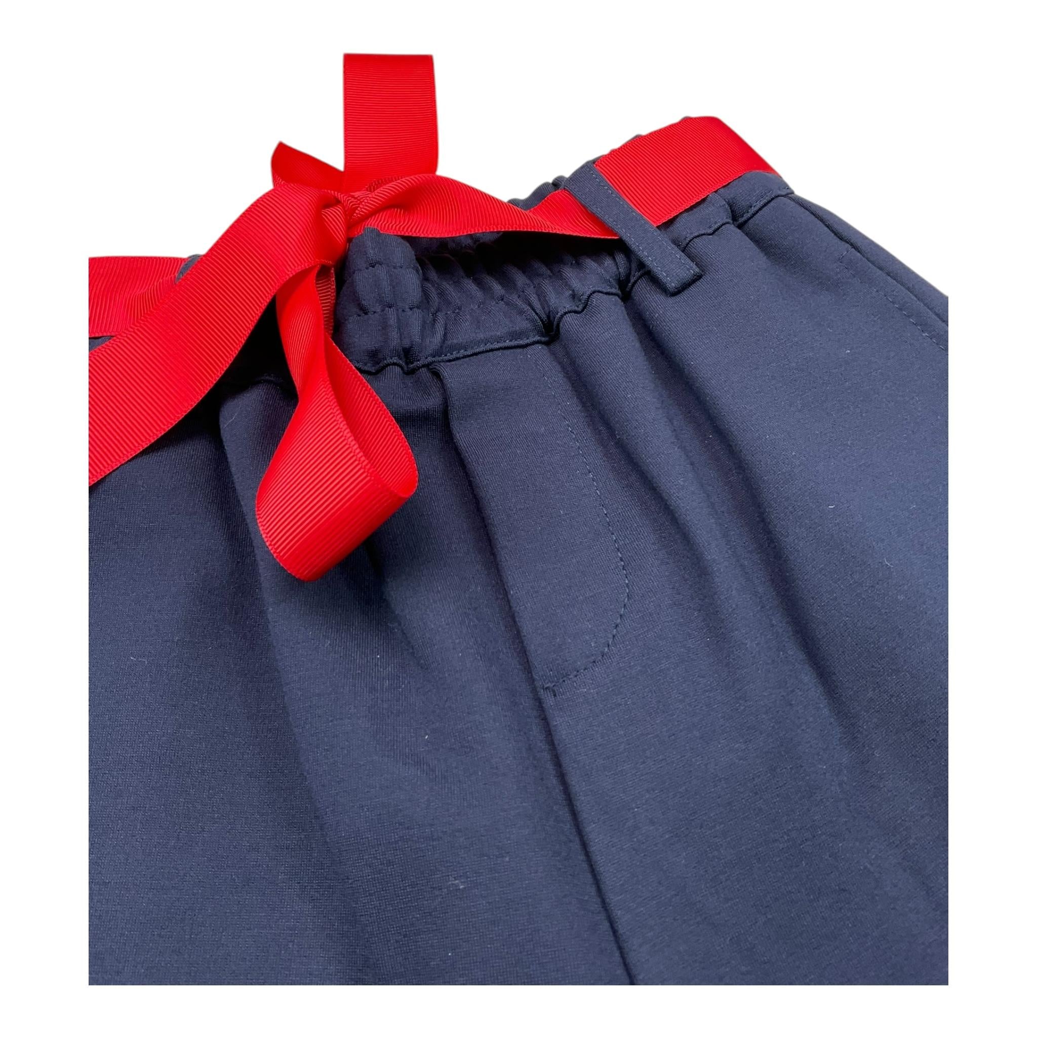 TRUSSARDI pantalone tinta unita con cintura in contrasto Blu per Neonata TIA25222PA BLU TRUSSARDI