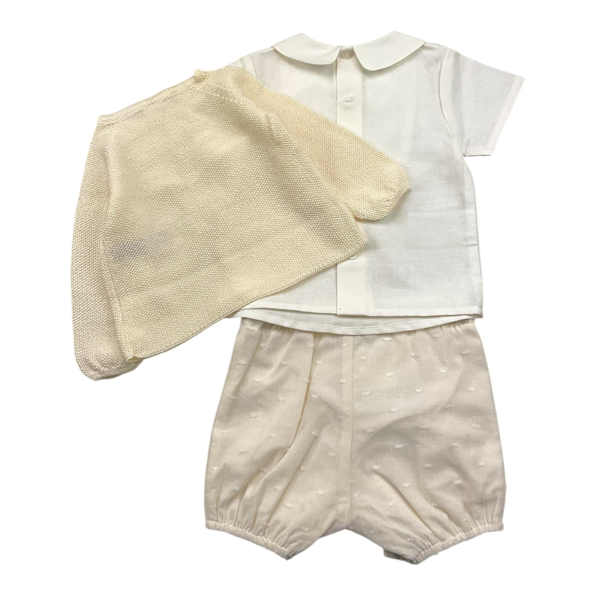 PAZ RODRIGUEZ completo 4 pz short-camicia-cardigan-cappello Panna per Neonata 001121279 PANNA PAZ RODRIGUEZ