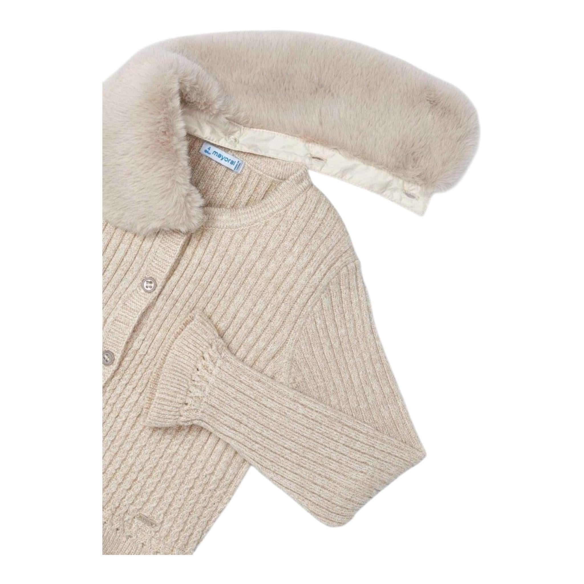 MAYORAL cardigan tinta unita con colletto rimovibile Beige per Neonata 4362XXXN BEIGE MAYORAL