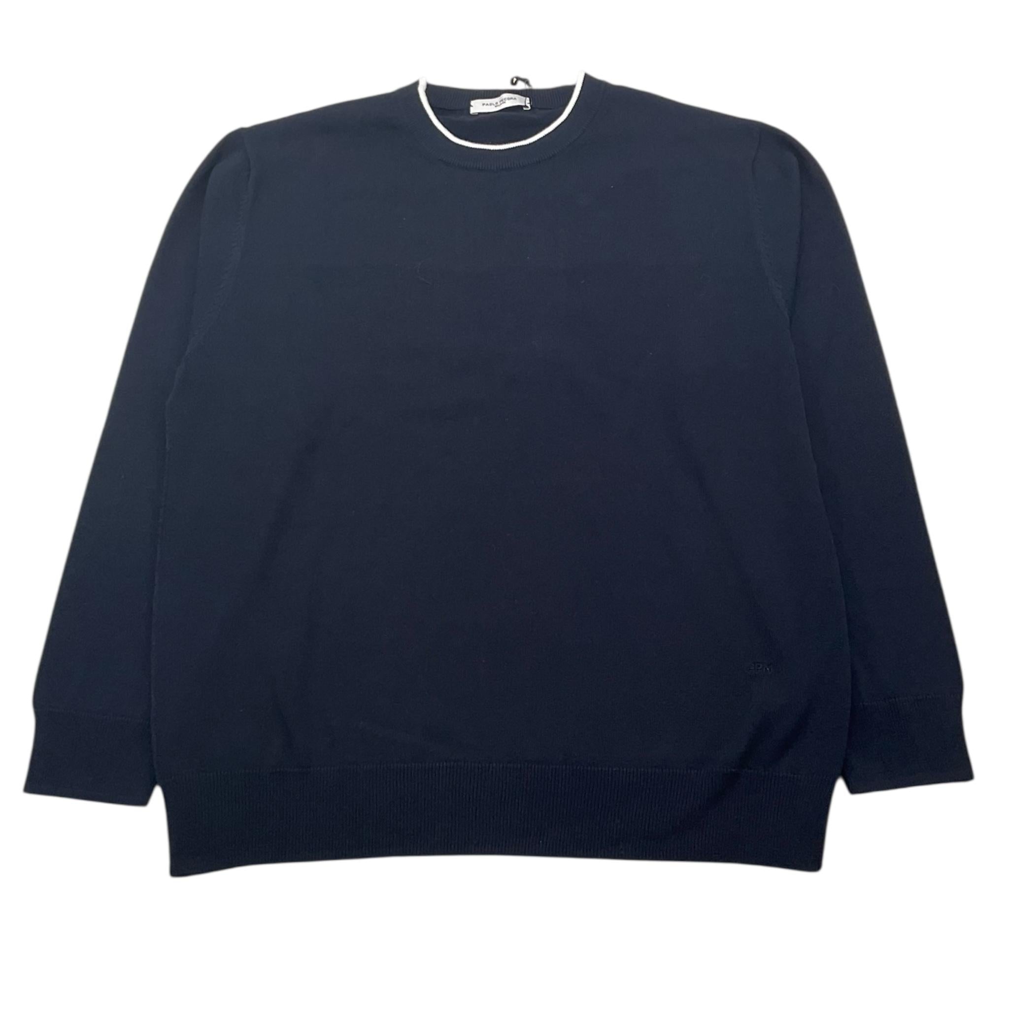 maglia girocollo tinta unita PP3984 BLU PAOLO PECORA