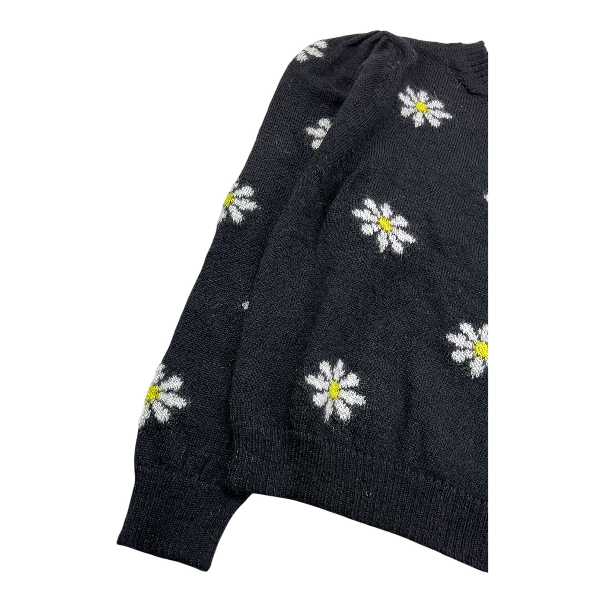 MONNALISA maglia girocollo tinta unita con stampa floreale Nero per Bambina 48601 NERO MONNALISA