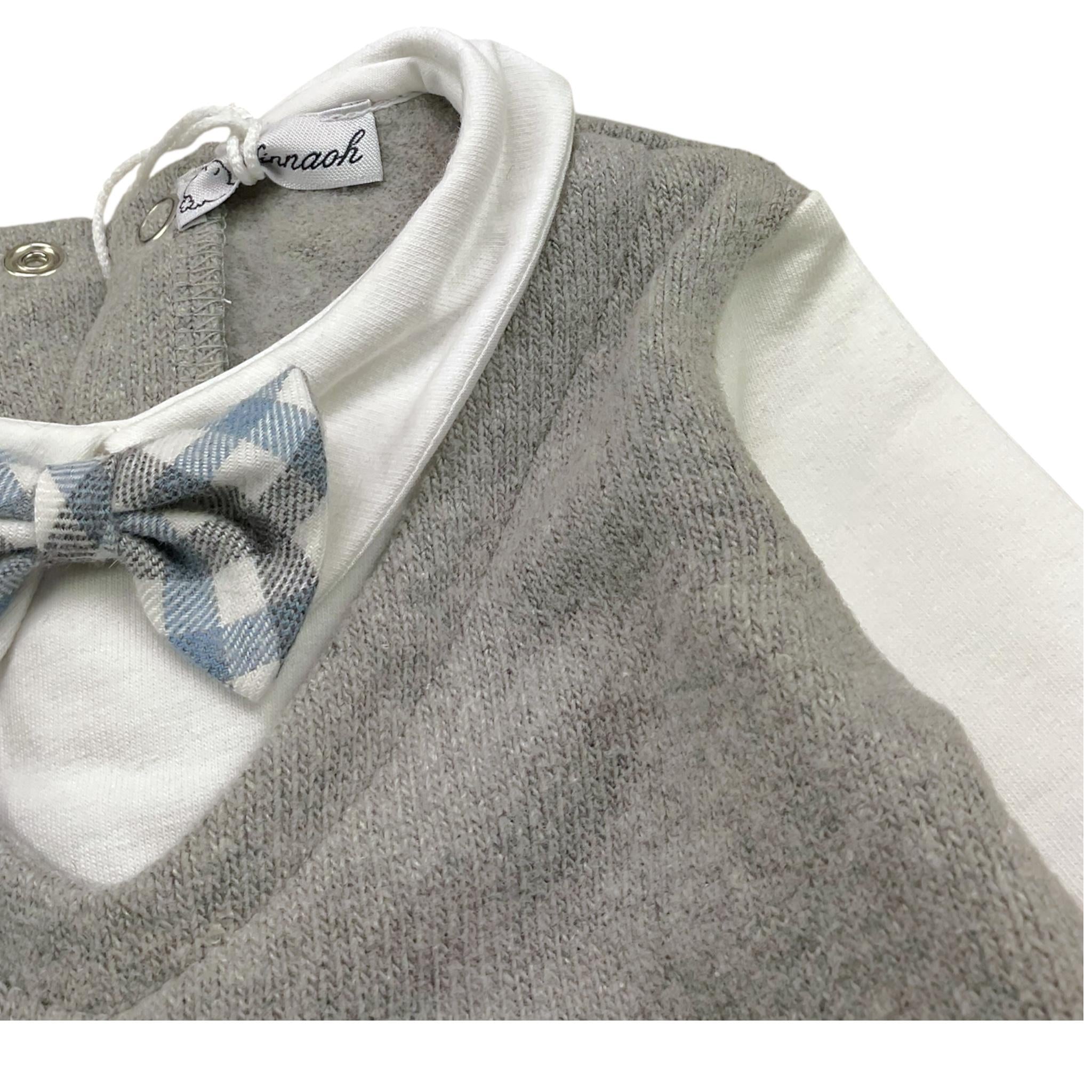 NINNAOH completo 2pz shirt-ghettina tricolore Grigio per Neonato I23220C GRIGIO NINNAOH