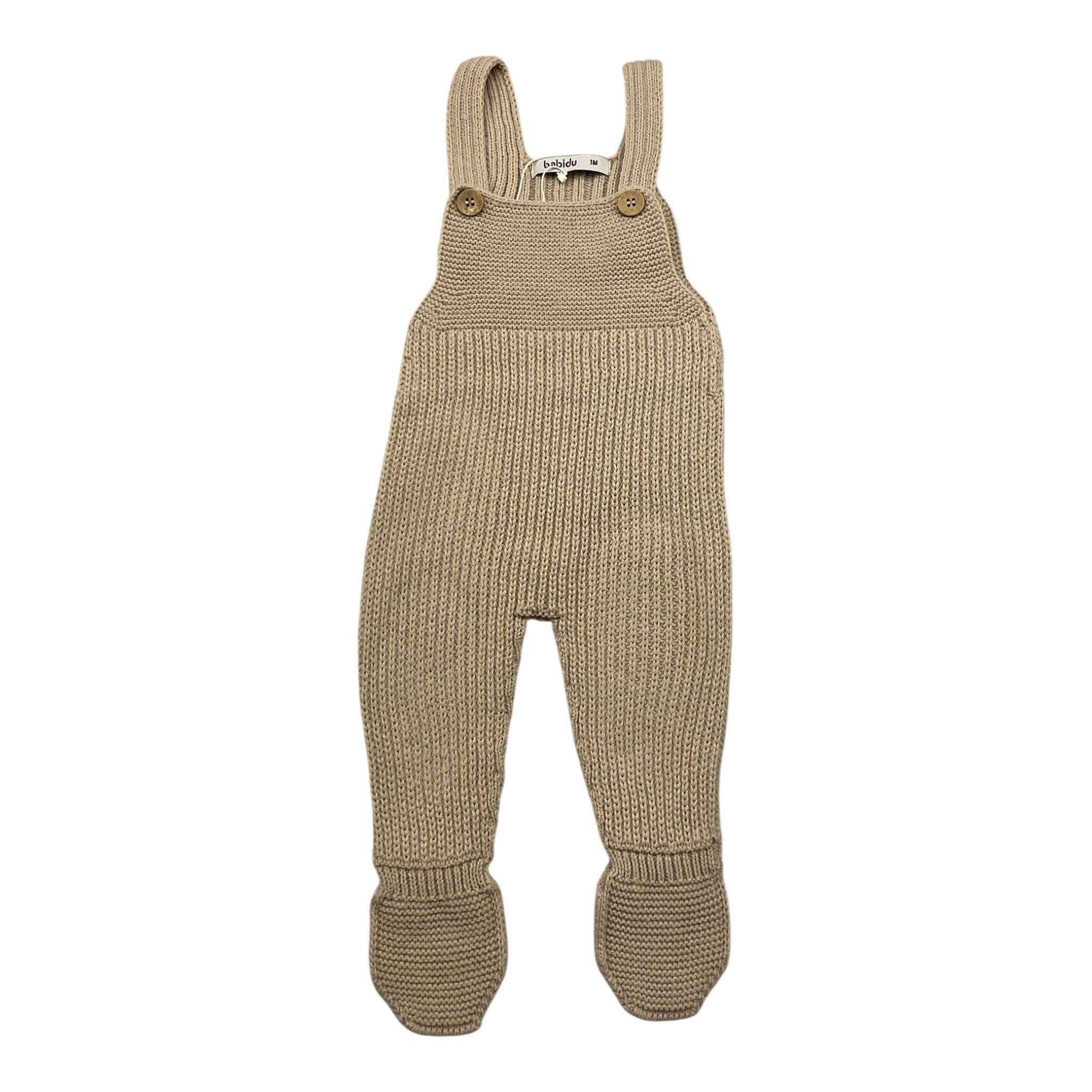 BABIDU salopette tinta unita con bottoni Beige per Neonato 20682 BEIGE BABIDU