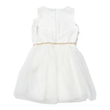 MISS BLUMARINE abito giromanica tinta unita cn cinturino Panna per Neonata IA3115 PANNA MISS BLUMARINE