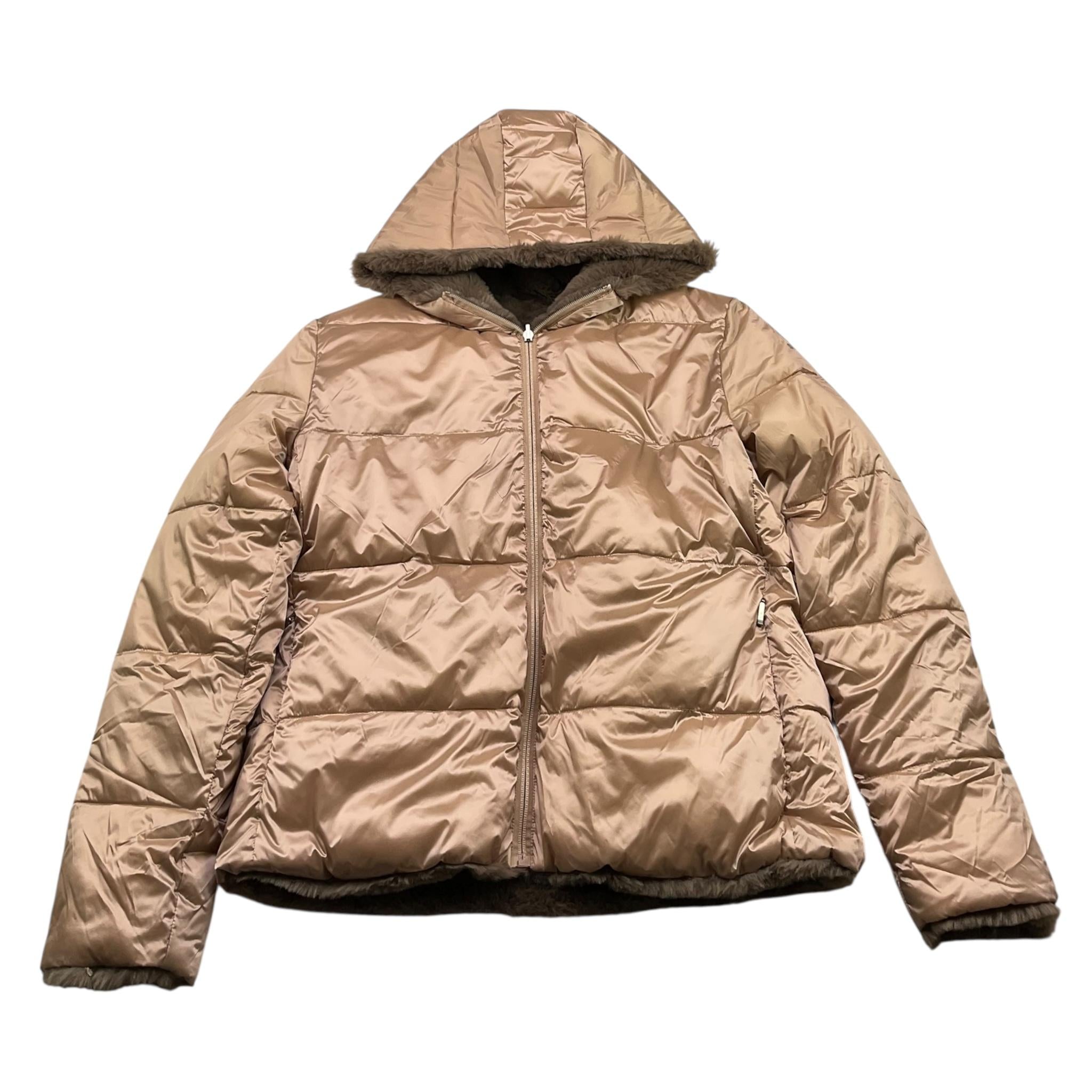 SUNS giubbino tinta unita reversibile in pelliccia Beige per Bambina GBS5355DX BEIGE SUNS