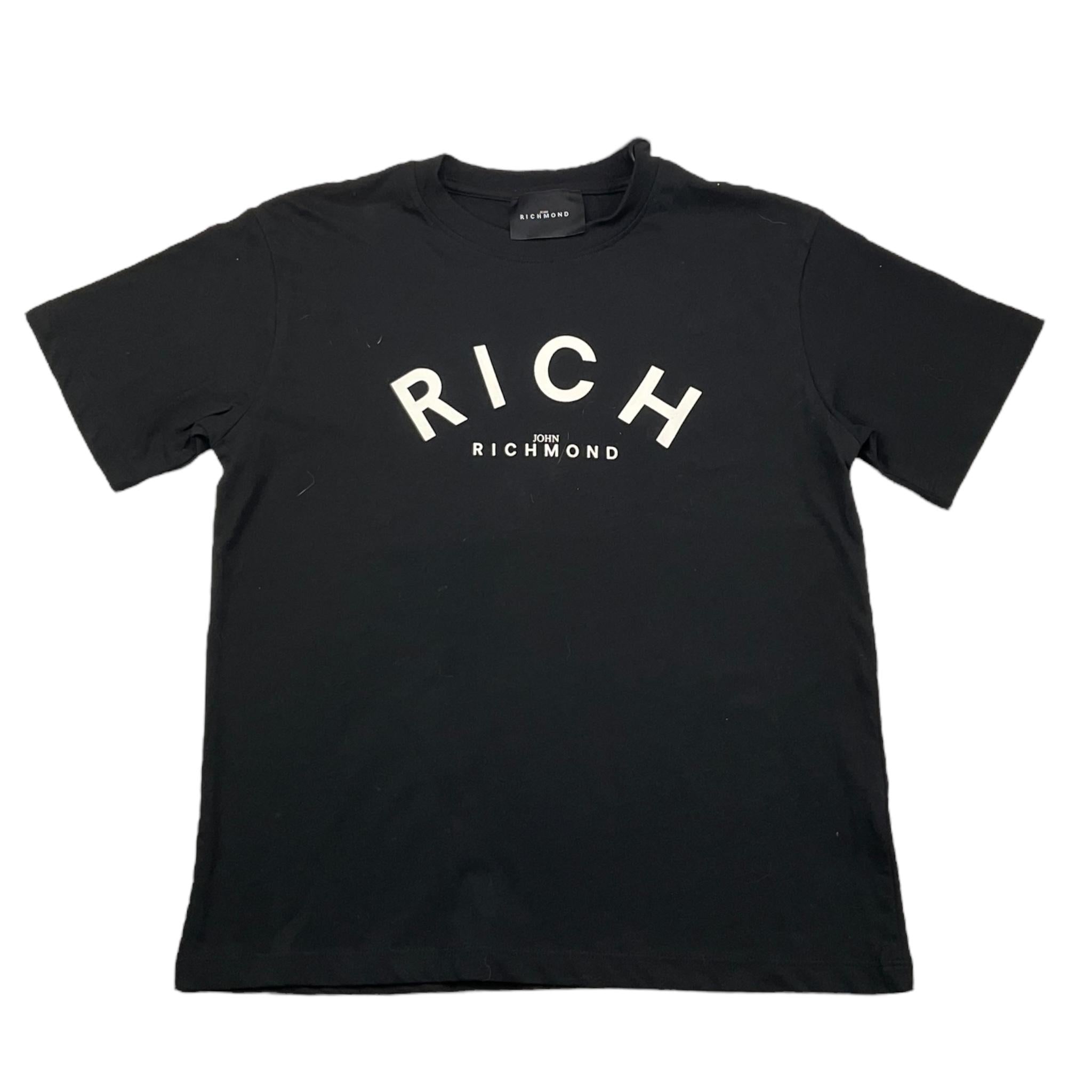 JOHN RICHMOND t-shirt girocollo tinta unita con stampa in contrasto Nero per Bambino RBA25188TS NERO JOHN RICHMOND