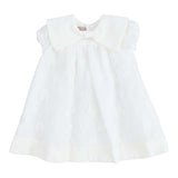 LA STUPENDERIA abito tinta unita mezza manica con ricami Bianco per Neonata CCAB24 BIANCO LA STUPENDERIA