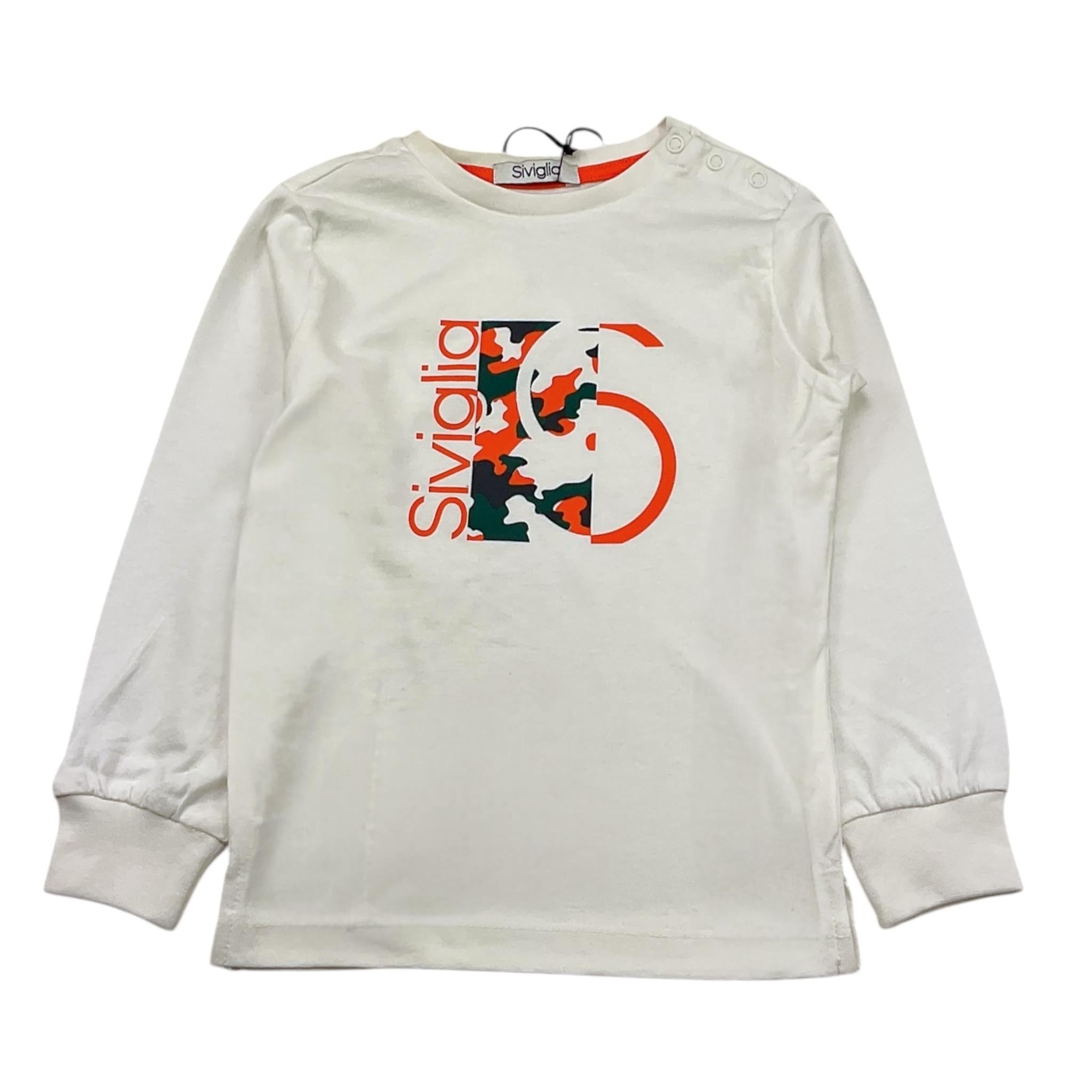 SIVIGLIA shirt girocollo tinta unita con stampa Bianco per Bambino SVNTS00517J BIANCO SIVIGLIA