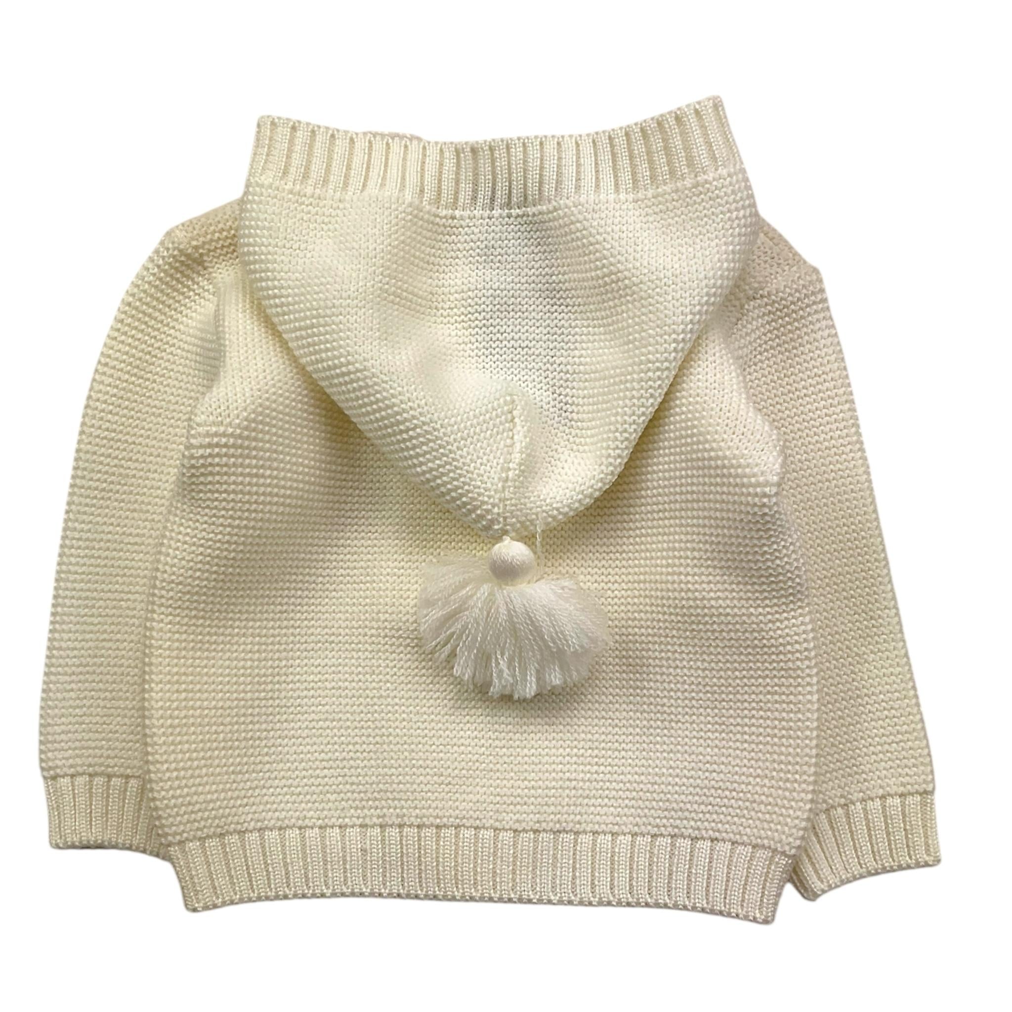 NINNAOH cardigan tinta unita con cappuccio Panna per Neonato I20361 PANNA NINNAOH