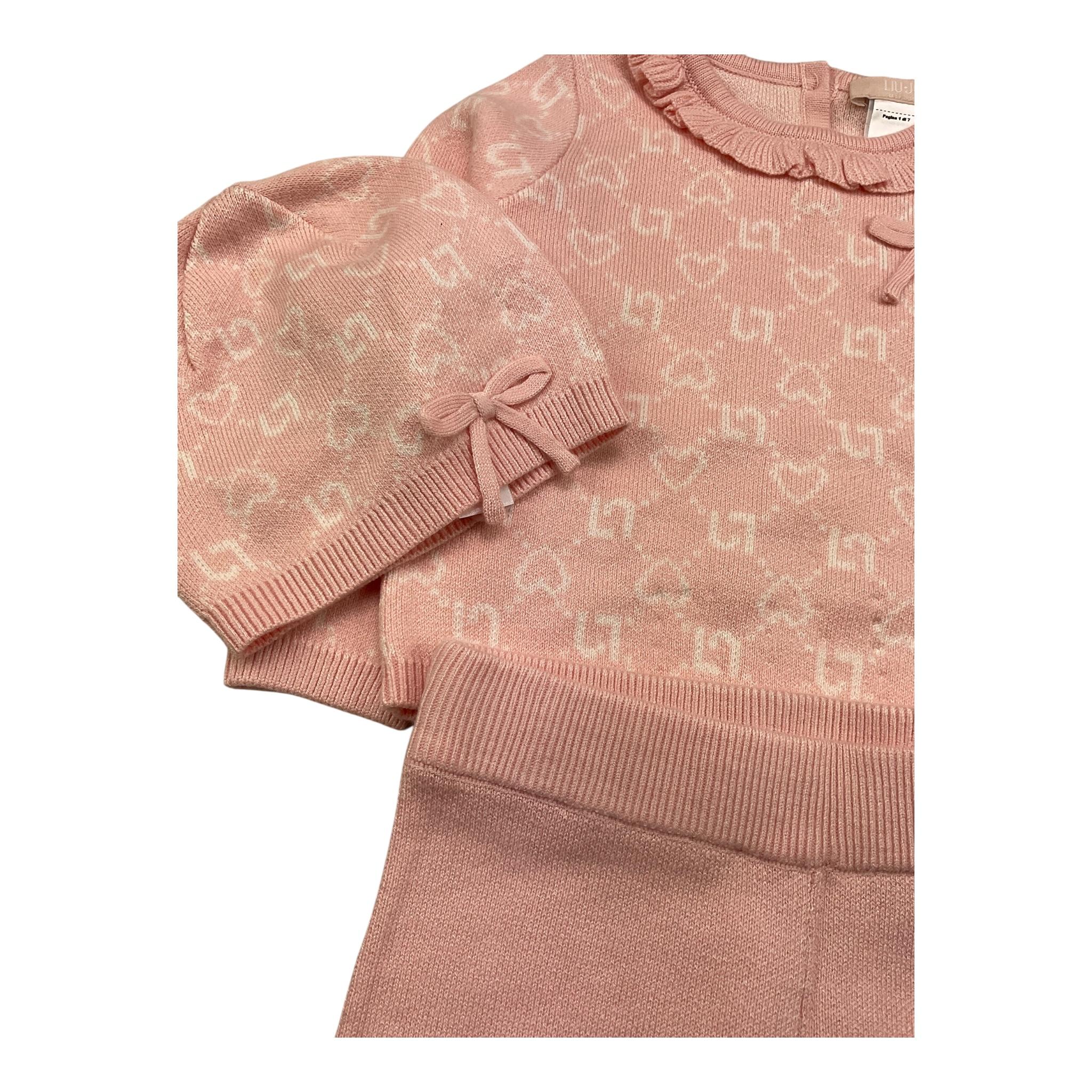 LIU JO completo 2 pezzi maglia-pantalone tinta unita Rosa per Neonata HF4009X ROSA LIU JO