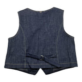 PLEASE gilet in denim tinta unita Blu per Bambina JH13121G66 BLU PLEASE