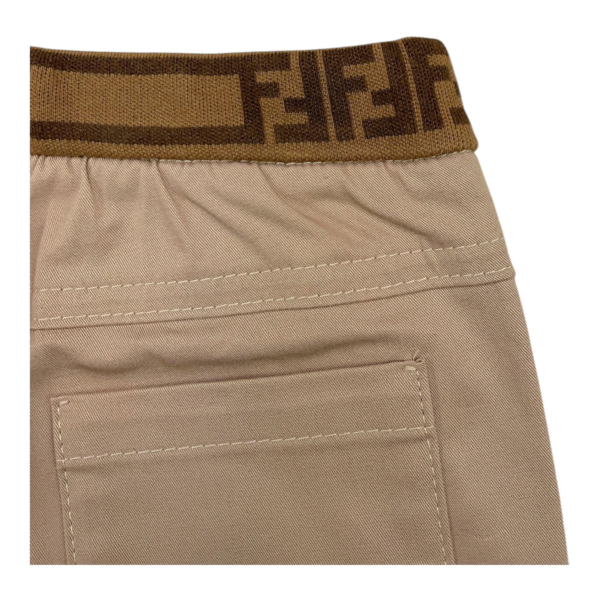 FENDI pantalone tinta unita con elastico in vita Beige per Neonato BMF179 BEIGE FENDI