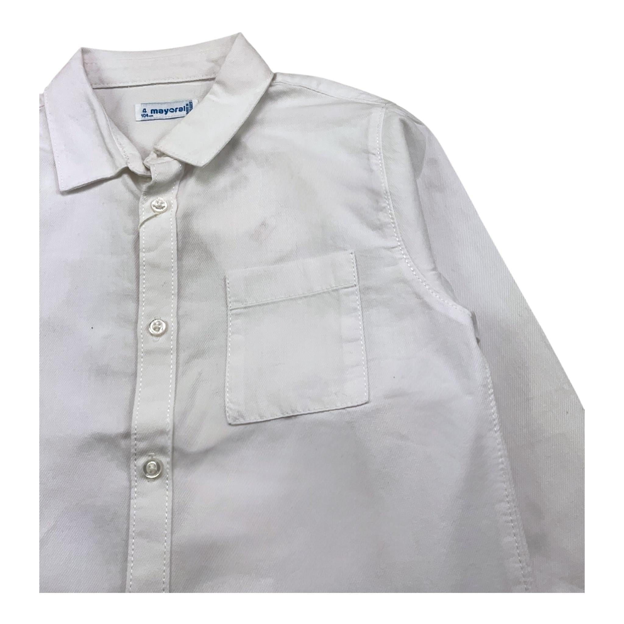 MAYORAL camicia manica lunga tinta unita con bottoni Bianco per Bambino 146X BIANCO MAYORAL