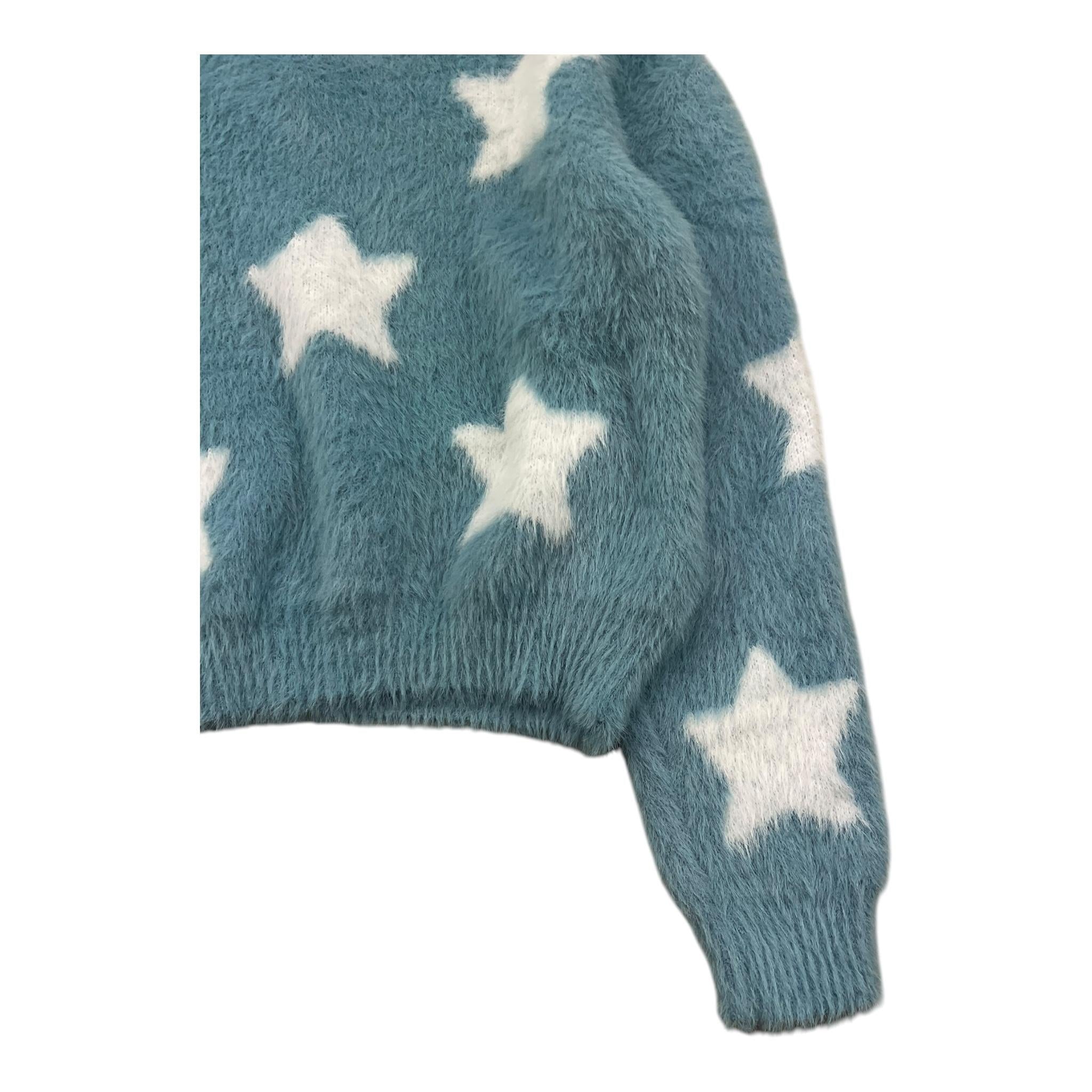 LU LU BY MISS GRANT maglia tinta unita con stampa stelle Azzurro per Bambina LL3153X AZZURRO LU LU BY MISS GRANT