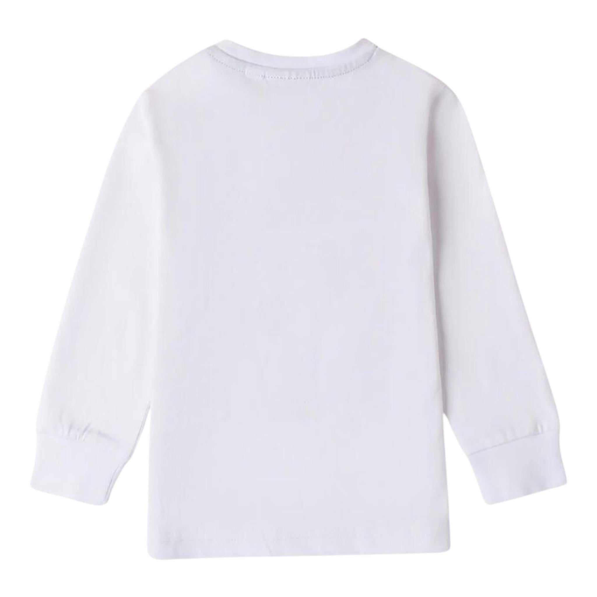 SARABANDA shirt girocollo tinta unita con stampa Bianco per Bambino 0A132 BIANCO SARABANDA
