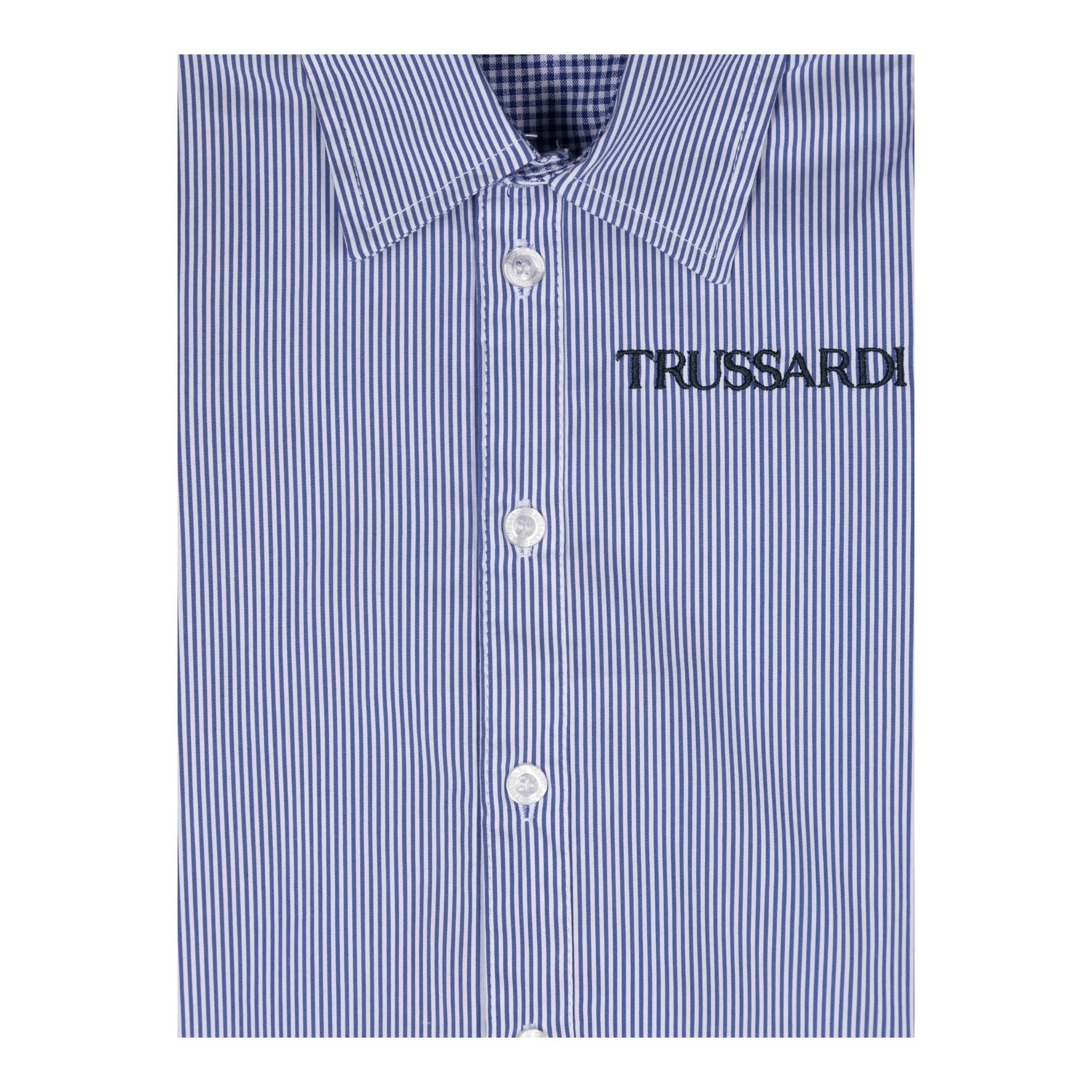 TRUSSARDI camicia manica lunga fantasia a righe Bianco/azzuro per Neonato TIA24171CAN BIANCO/AZZURRO TRUSSARDI