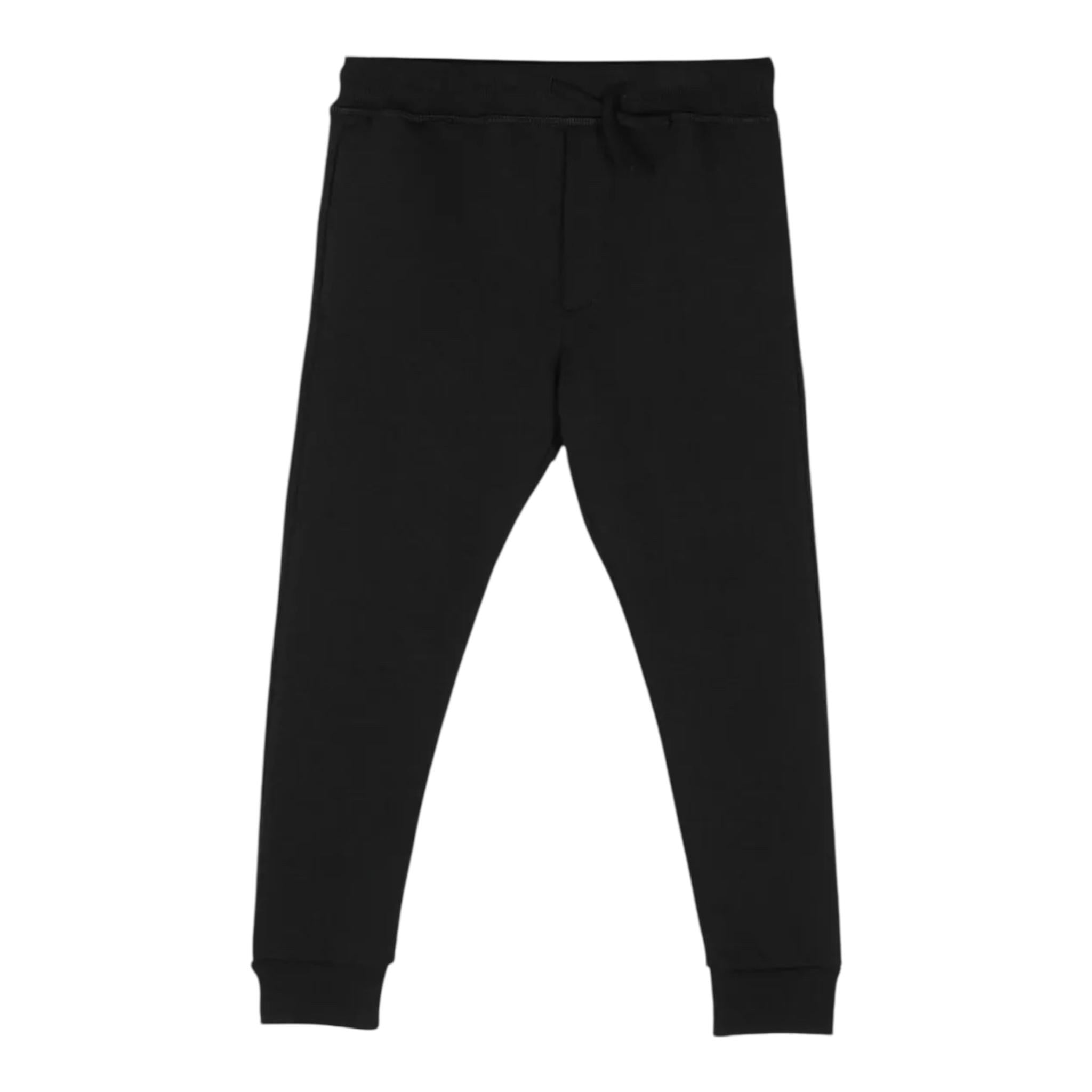 DSQUARED2 pantalone tuta tinta unita con logo Nero per Neonato DQ1801 NERO DSQUARED2