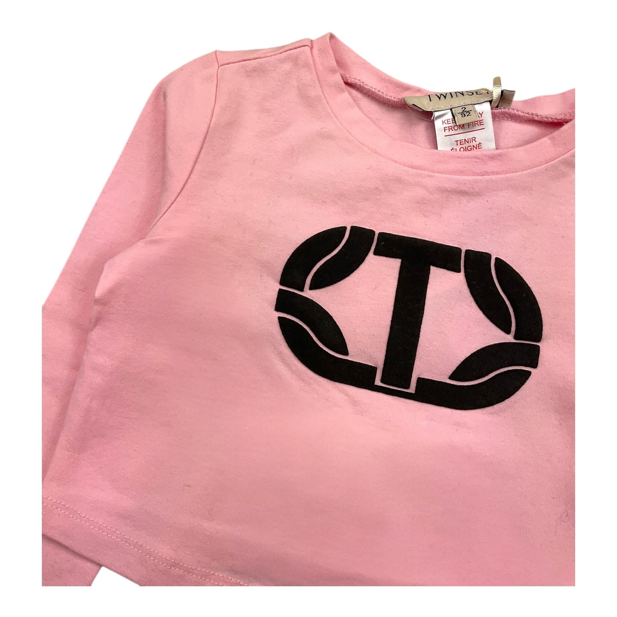 TWINSET shirt girocollo tinta unita con stampa Rosa per Neonata 242GJ2032X ROSA TWINSET