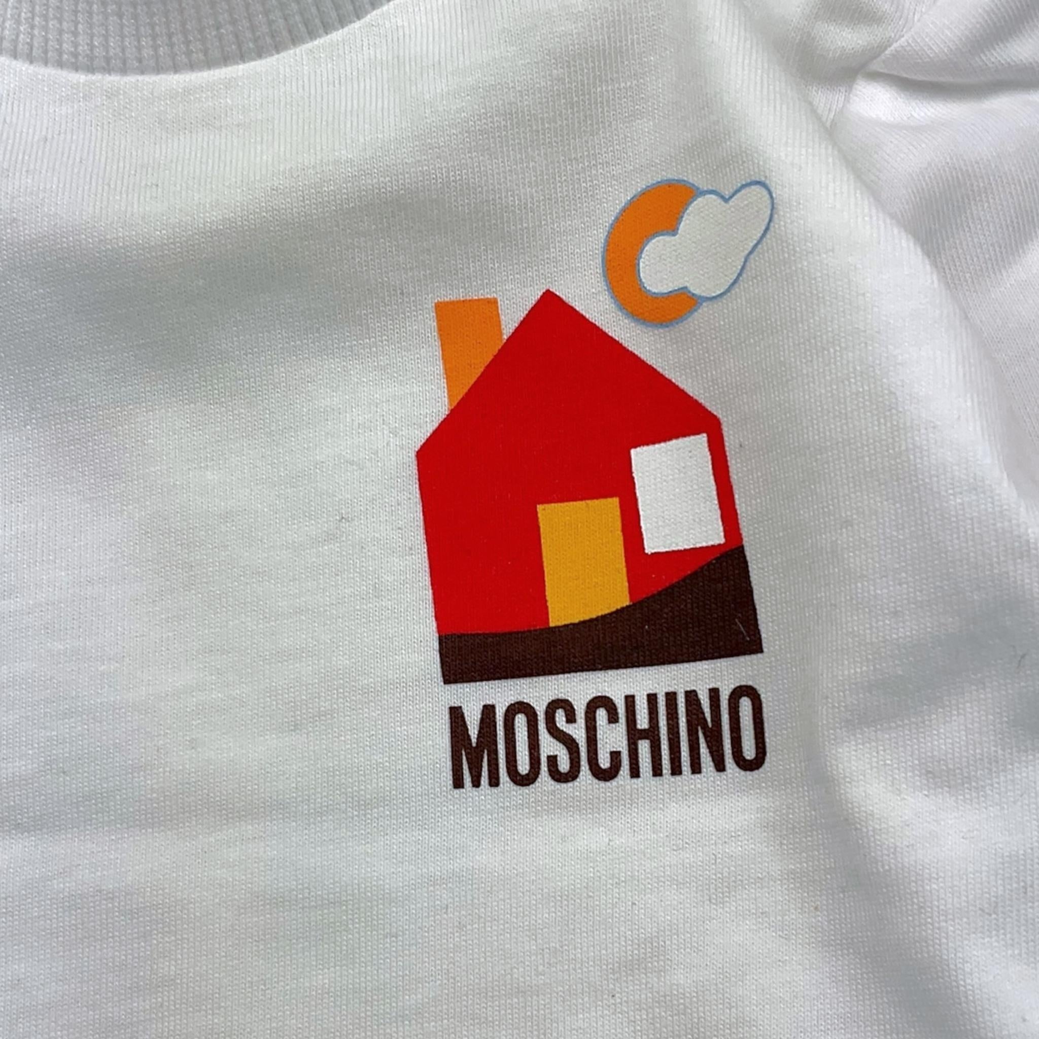 MOSCHINO shirt girocollo tinta unita con stampa Bianco per Neonato MMO014 BIANCO MOSCHINO
