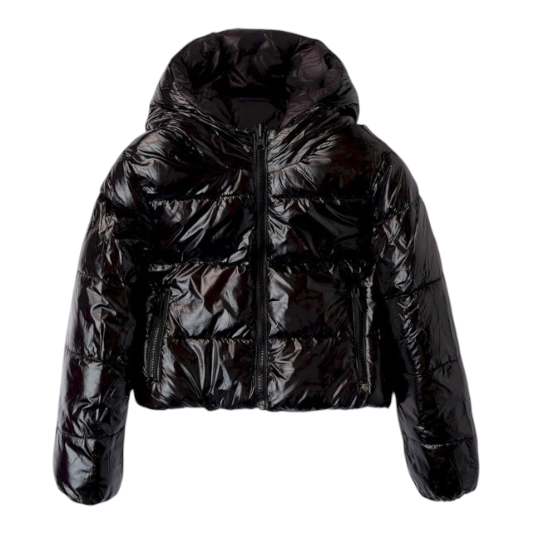 SARABANDA giubbino reversibile tinta unita con zip e cappuccio Nero per Bambina A623 NERO SARABANDA